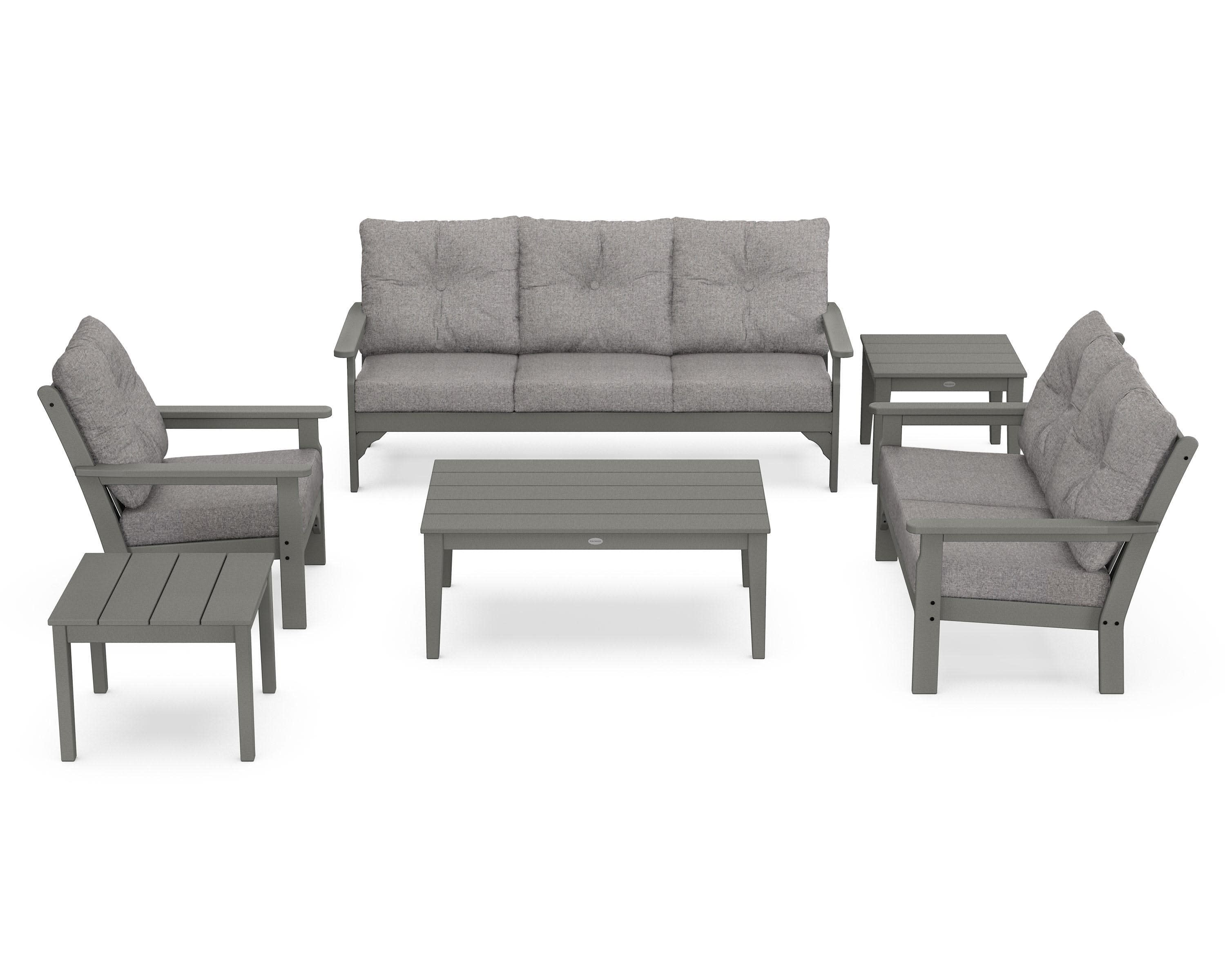 Vineyard 6-Piece Deep Seating Set in Slate Grey / Grey Mist