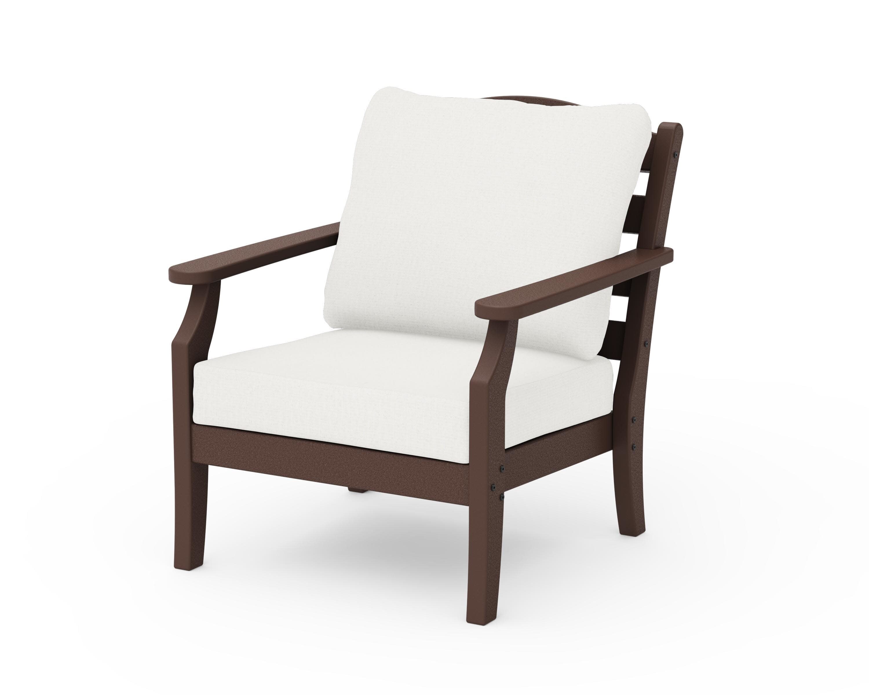 Savannah Deep Seating Chair in Mahogany / Natural Linen