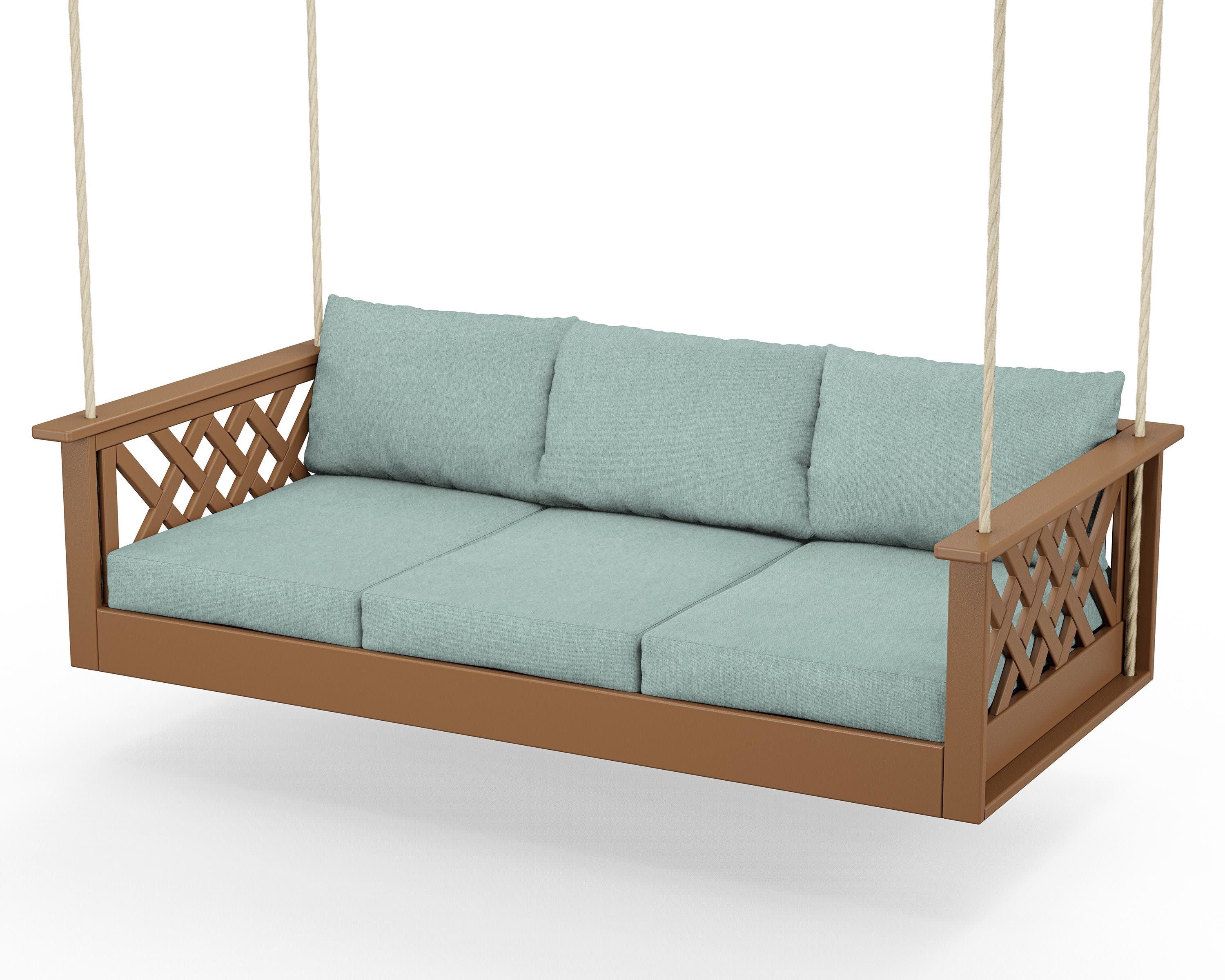 Wovendale Daybed Swing in Teak / Glacier Spa