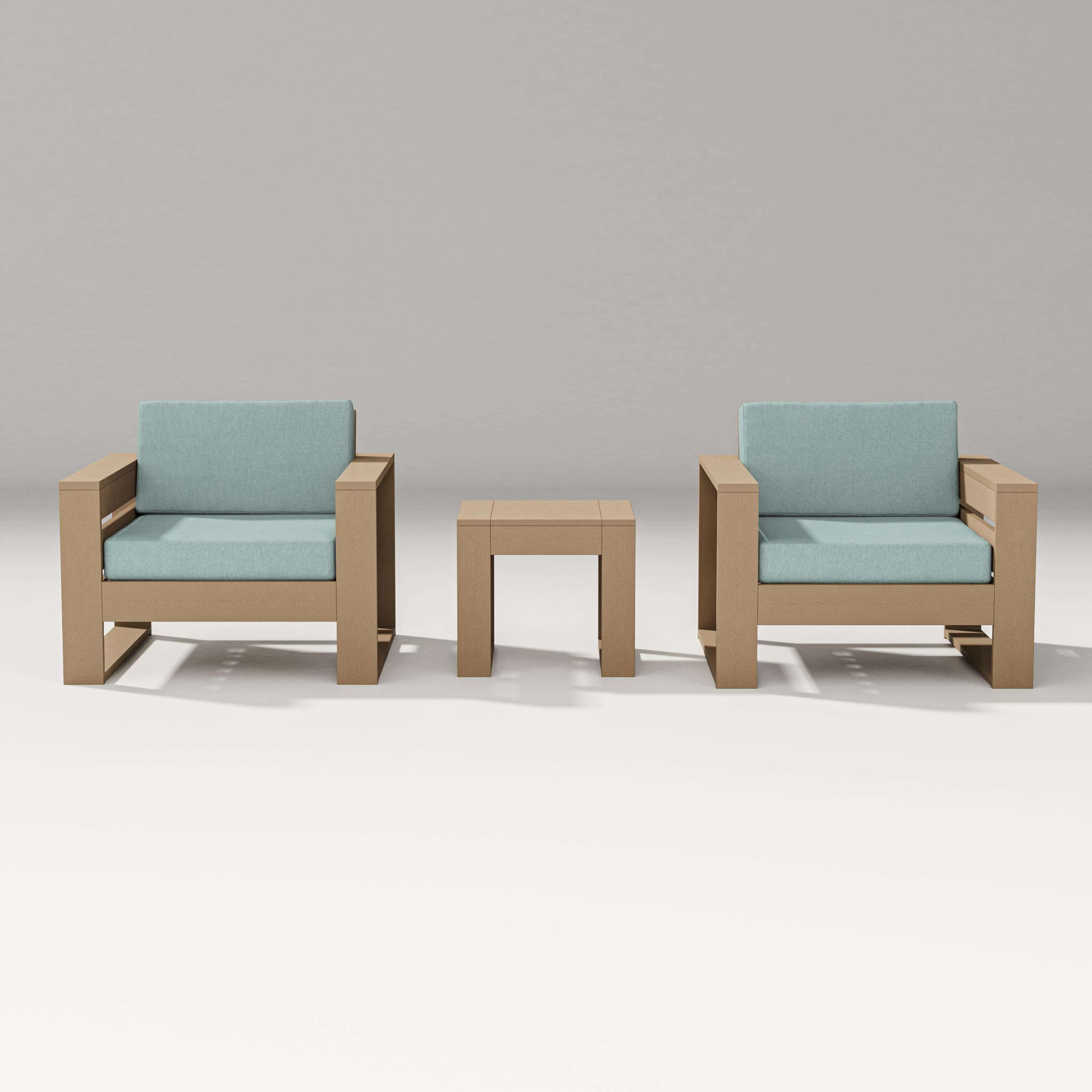 Latitude 3-Piece Lounge Chair Set in Vintage Sahara / Glacier Spa