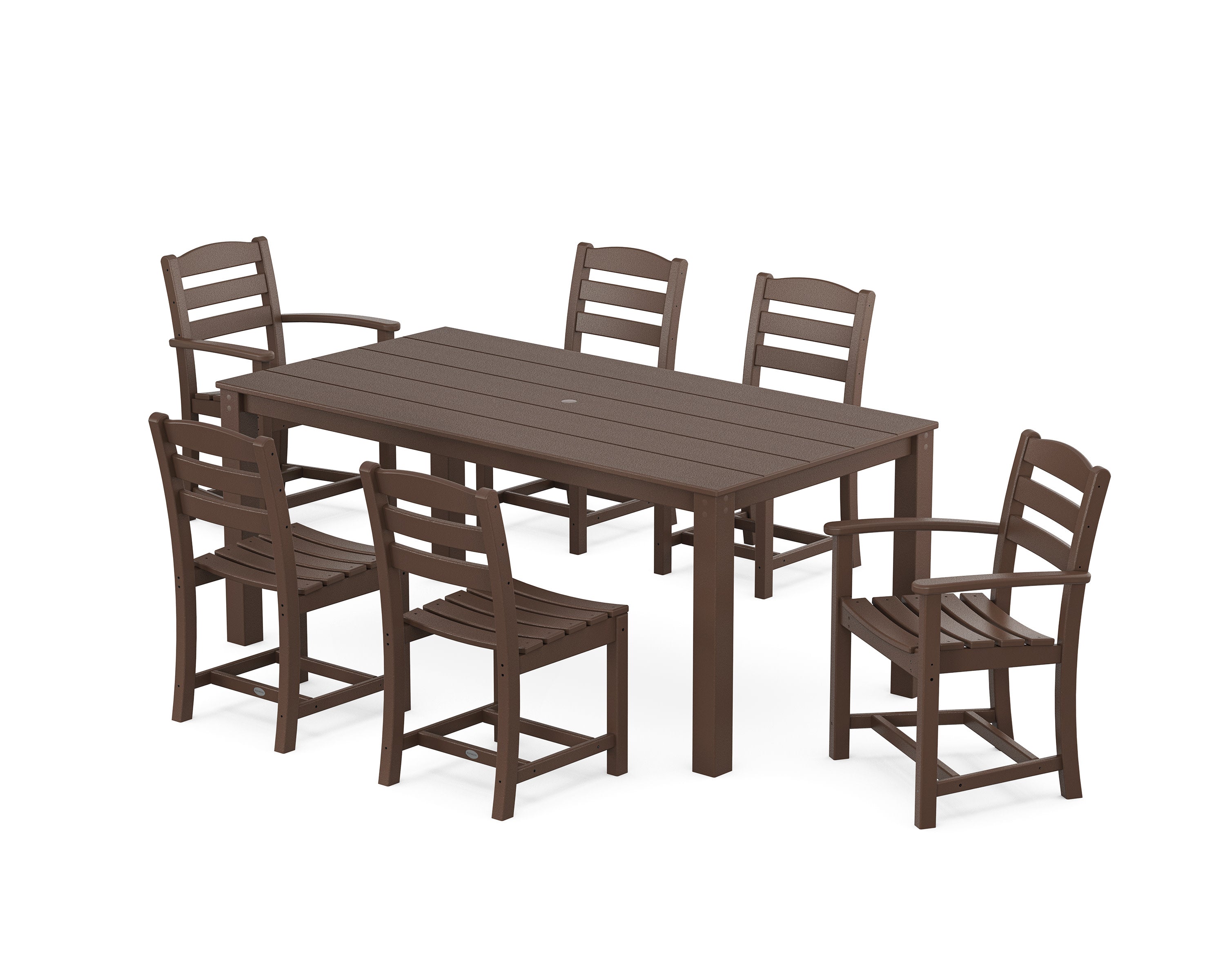 La Casa Cafe' 7-Piece Parsons Dining Set in Mahogany