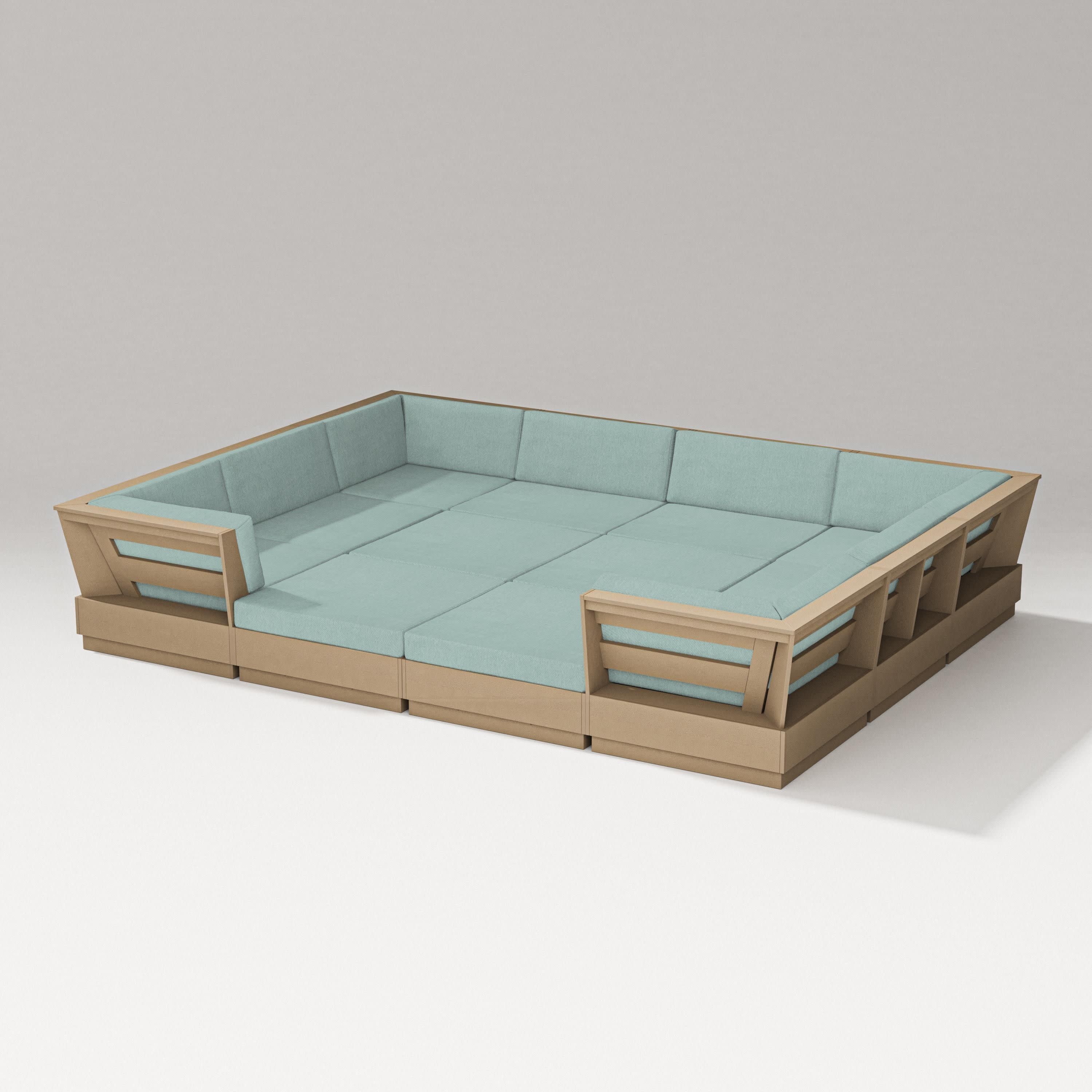 Elevate 12-Piece Pit Sectional in Vintage Sahara / Glacier Spa