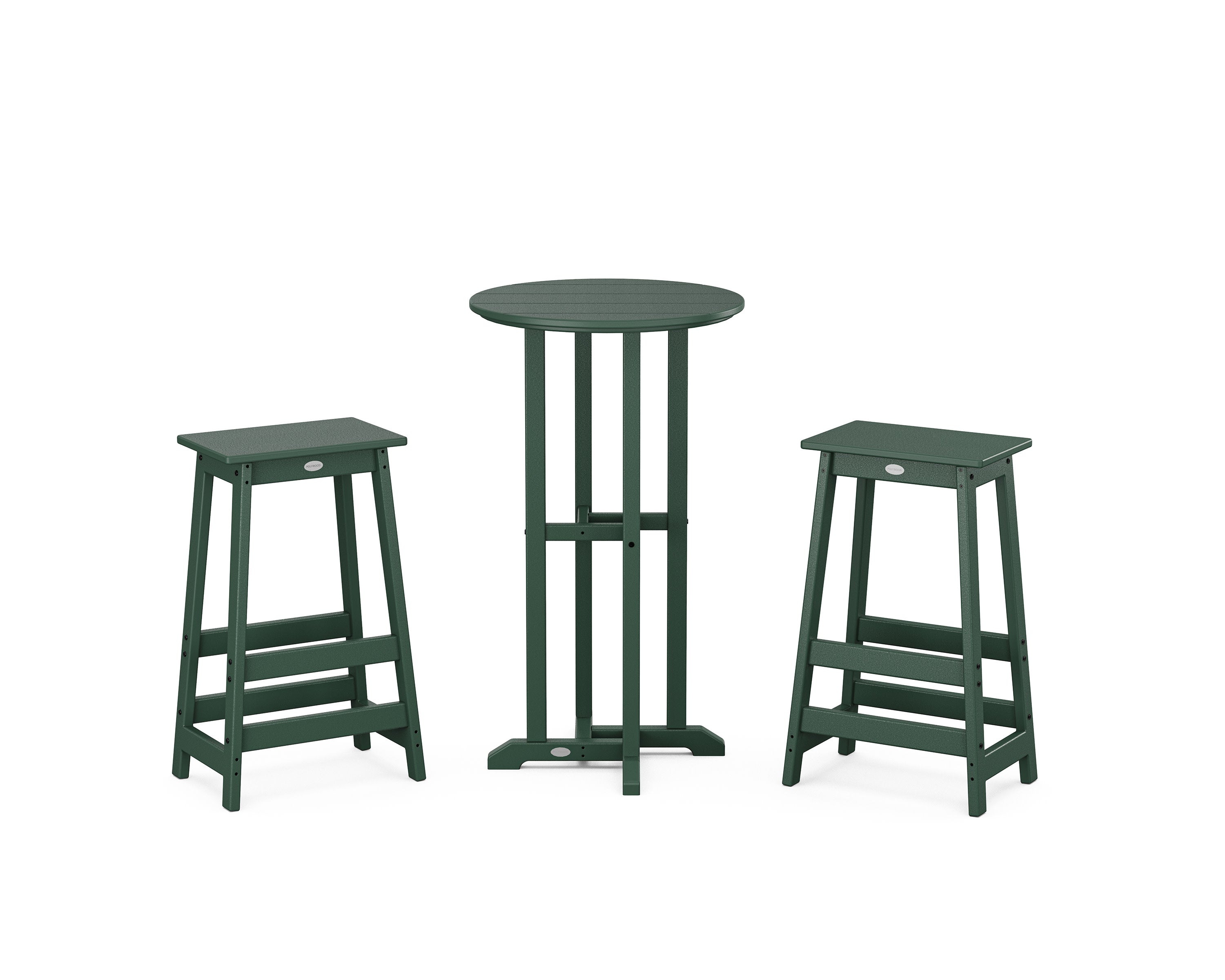 Modern Studio Bar Stool 3-Piece Bistro Set in Green