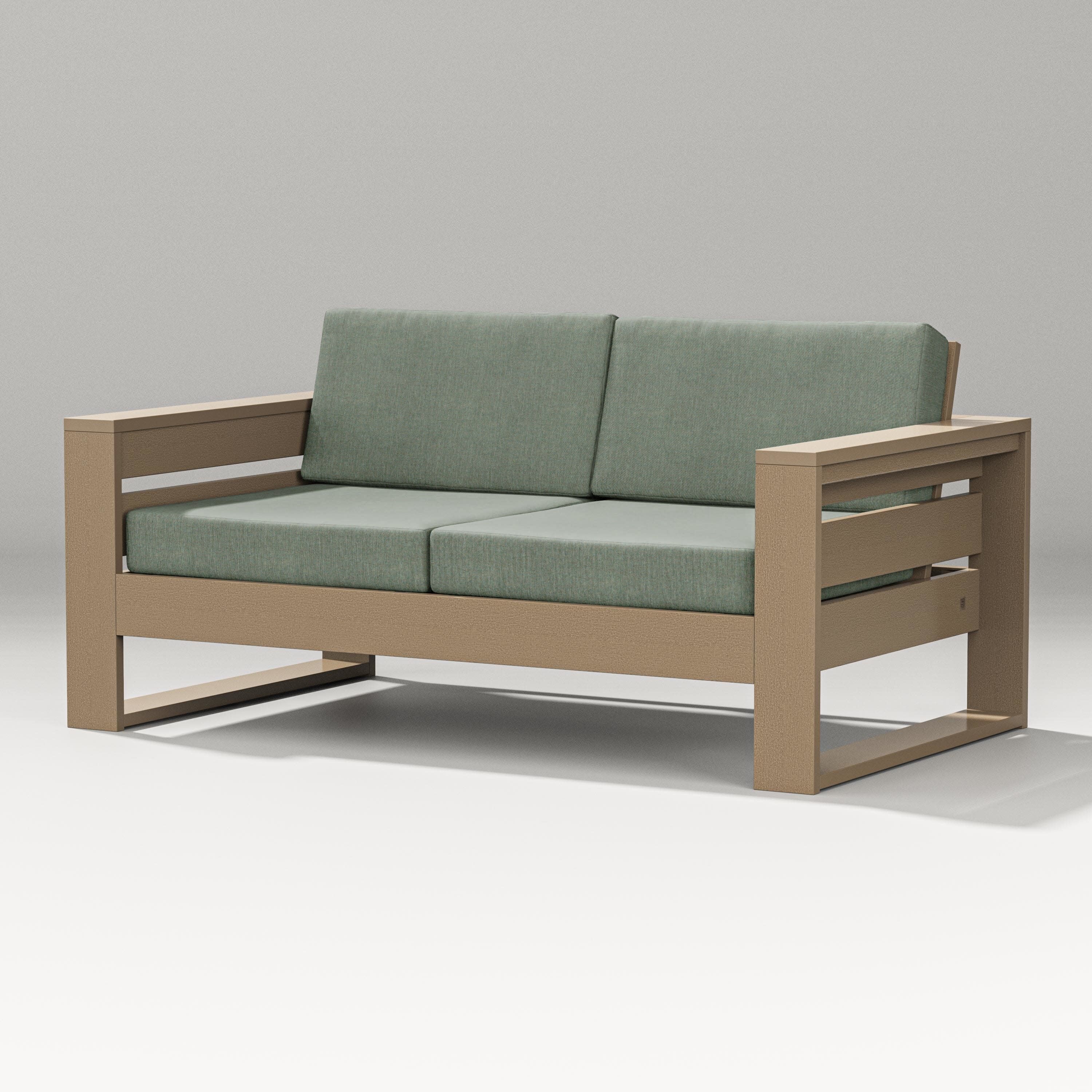Latitude Loveseat in Vintage Sahara / Cast Sage