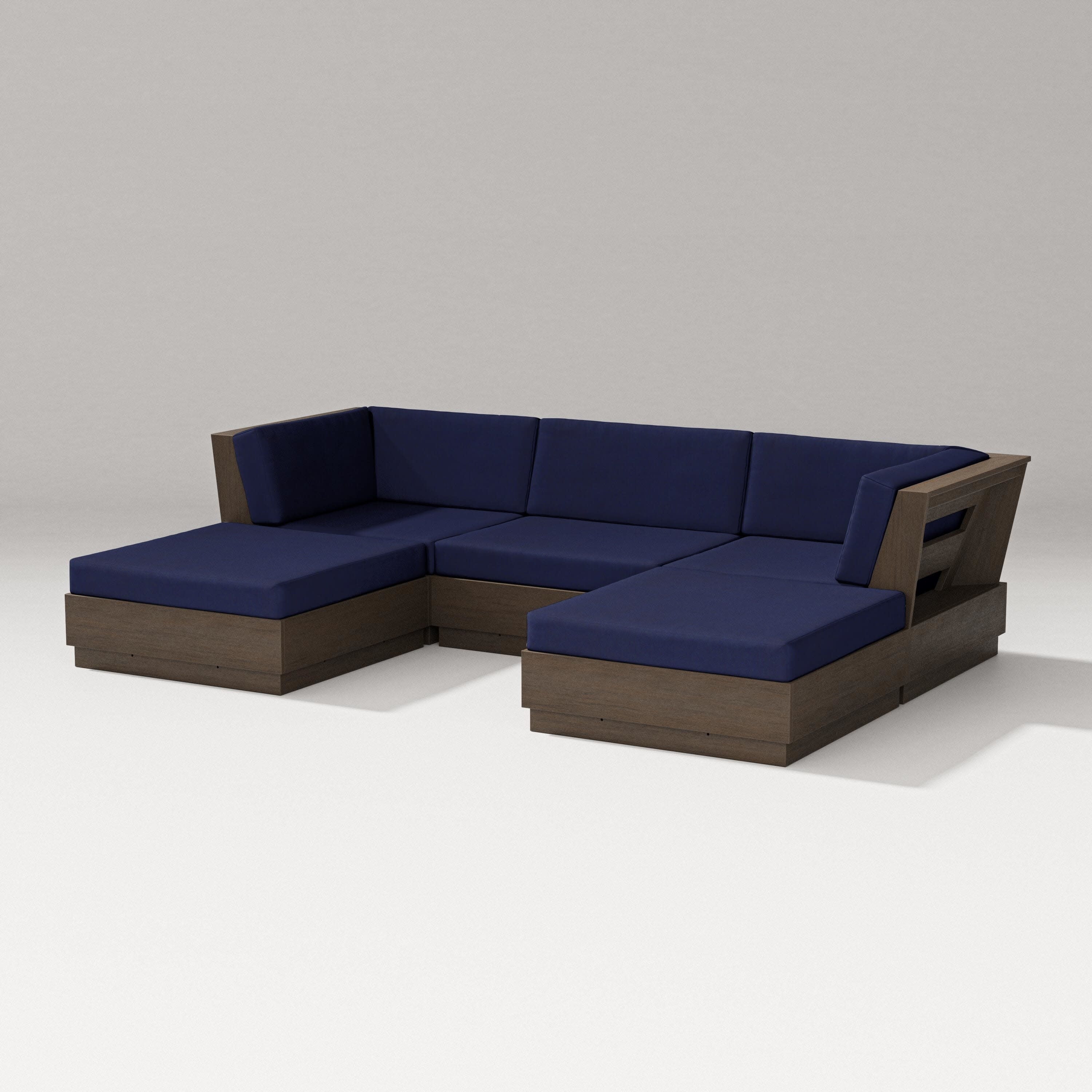 Elevate Double Chaise Sectional in Kona / Navy