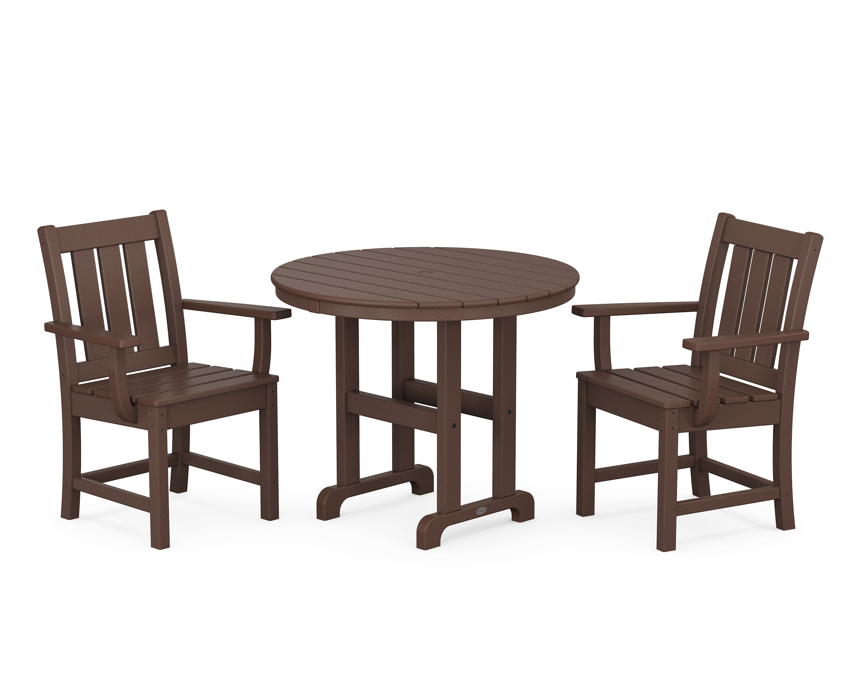 Oxford 3-Piece Farmhouse Dining Set in Mahogany