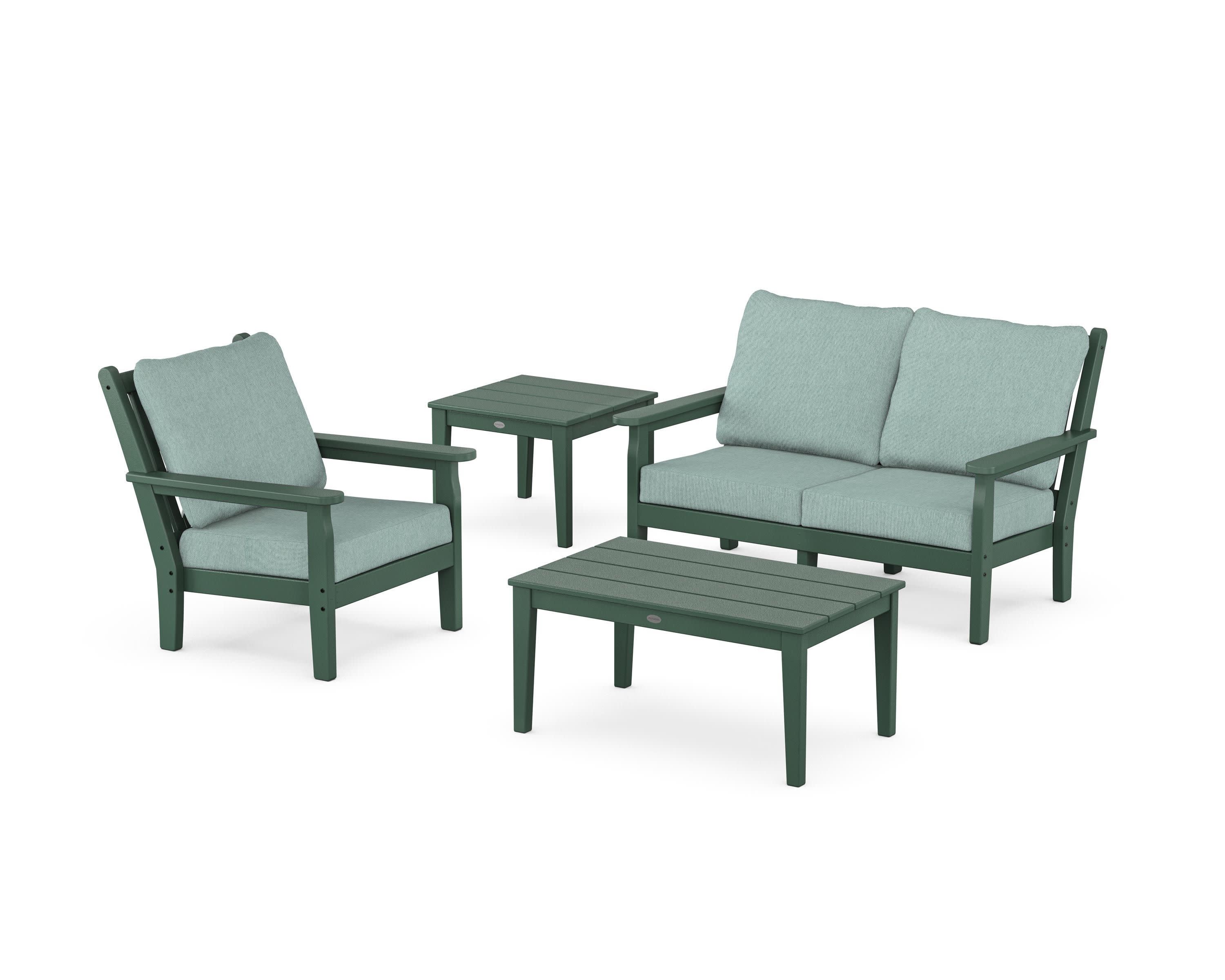 Chippendale 4-Piece Deep Seating Set in Green / Glacier Spa