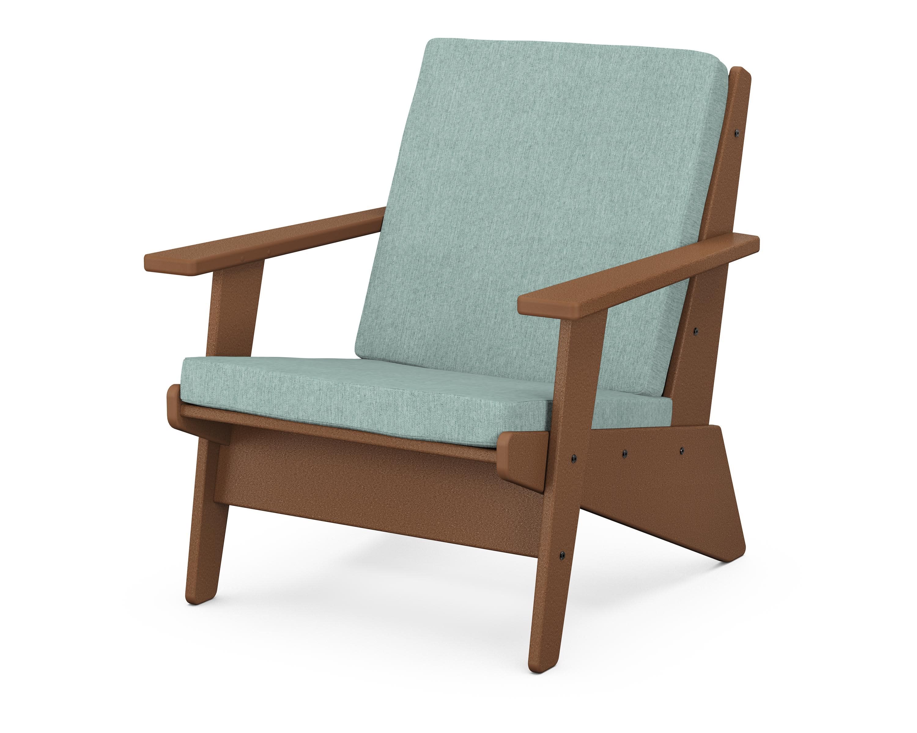 Riviera Modern Lounge Chair in Teak / Glacier Spa