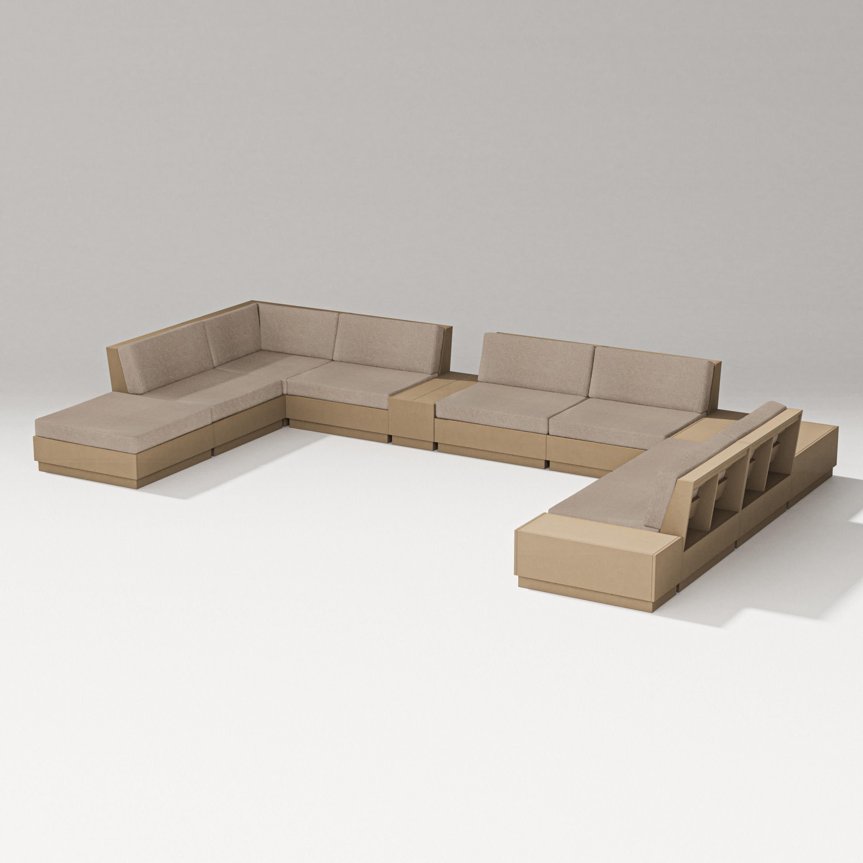 Elevate 11-Piece Conversation Sectional Set in Vintage Sahara / Spiced Burlap