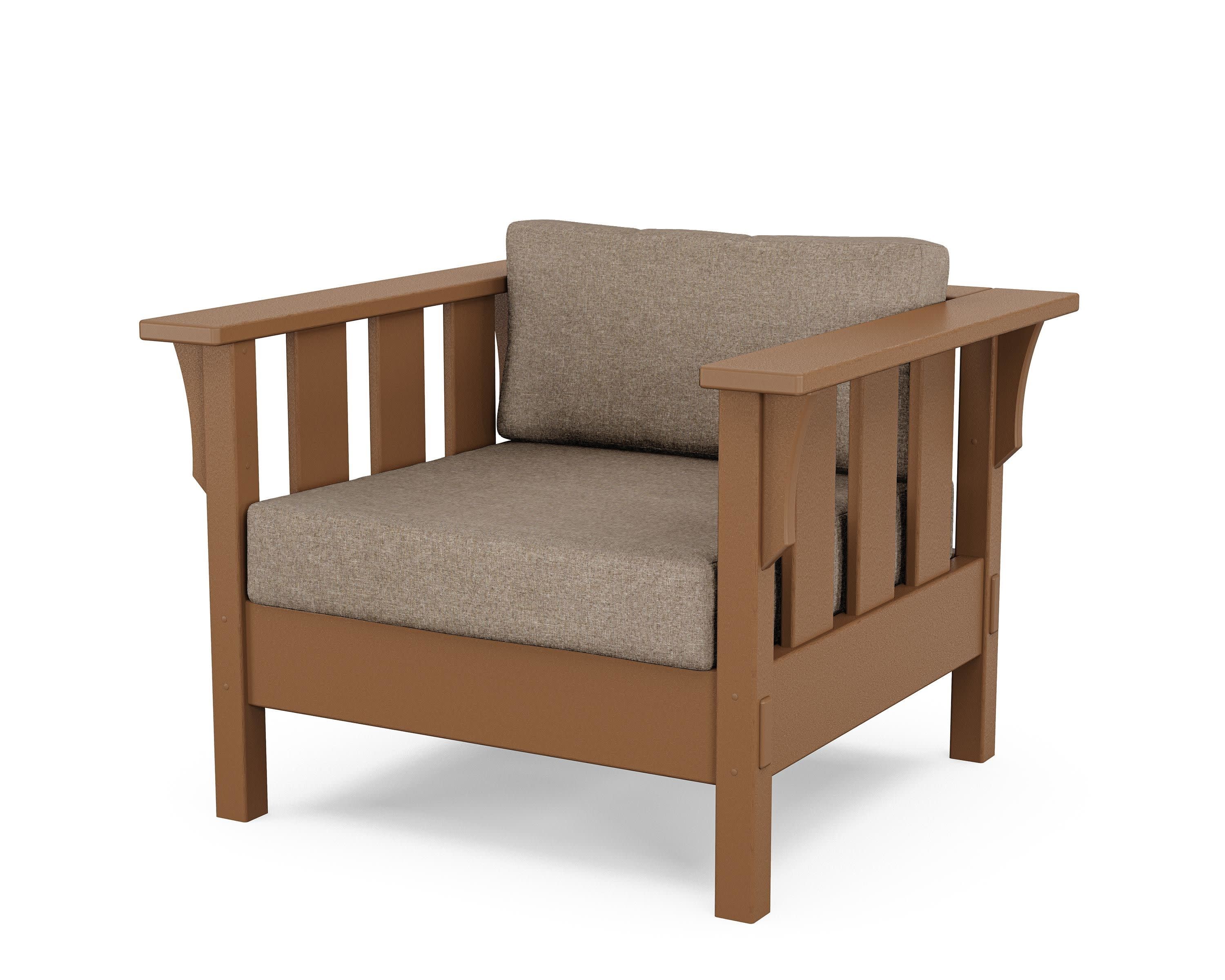 Acadia Deep Seating Chair in Teak / Spiced Burlap
