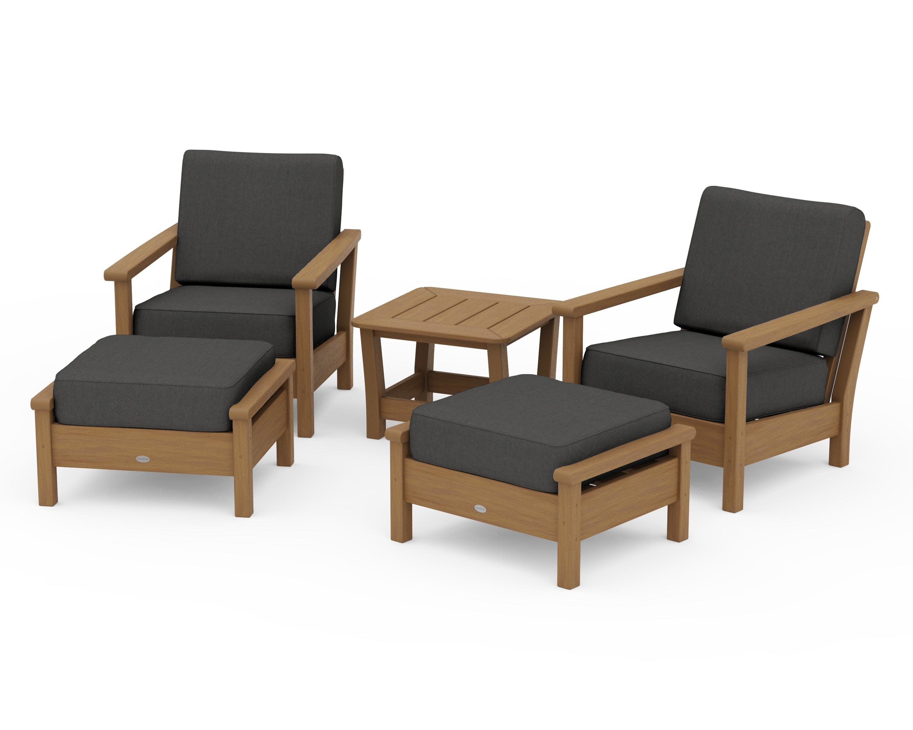 Harbour 5-Piece Deep Seating Chair Set in Natural / Spectrum Carbon