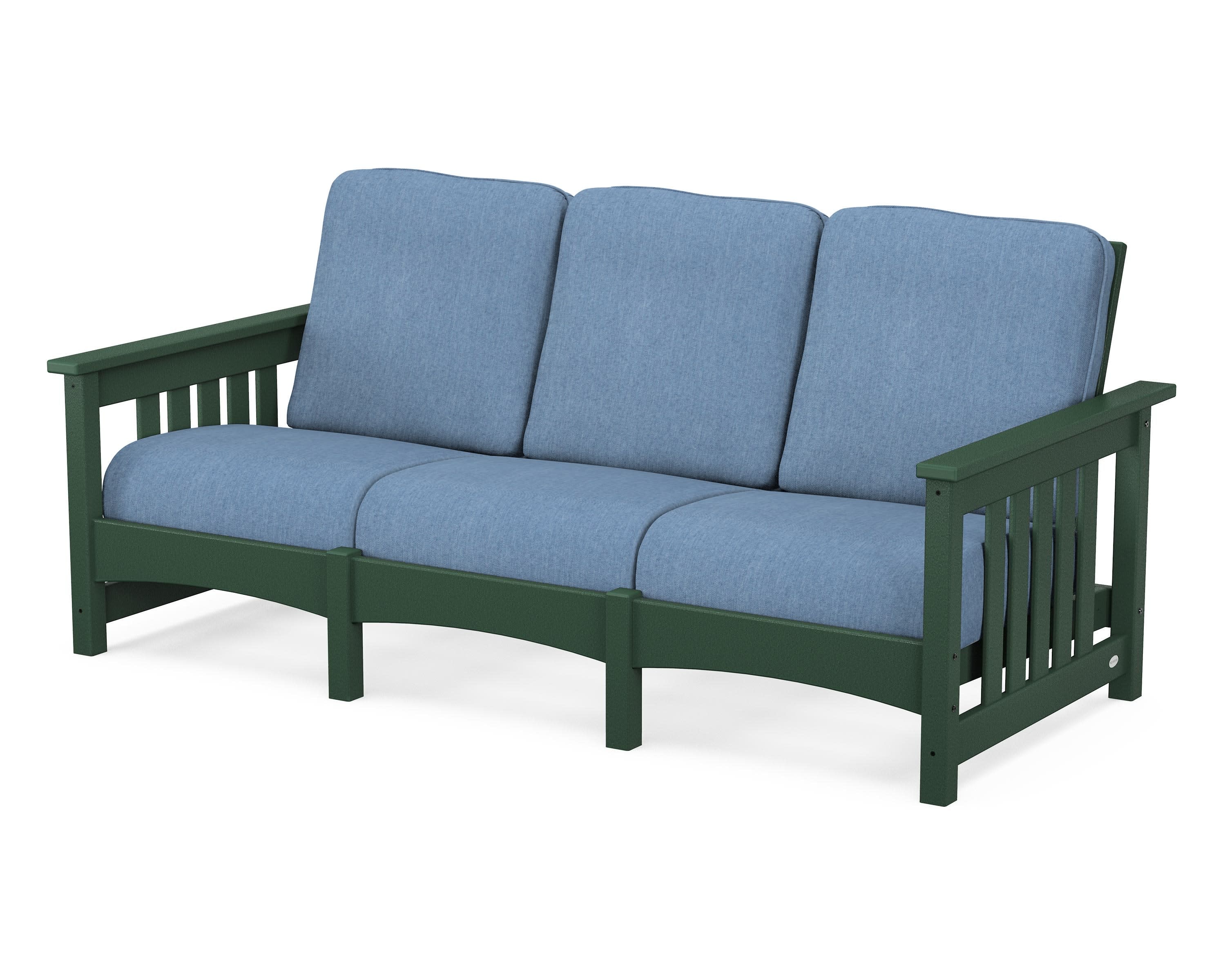 Club Mission Sofa in Green / Sky Blue