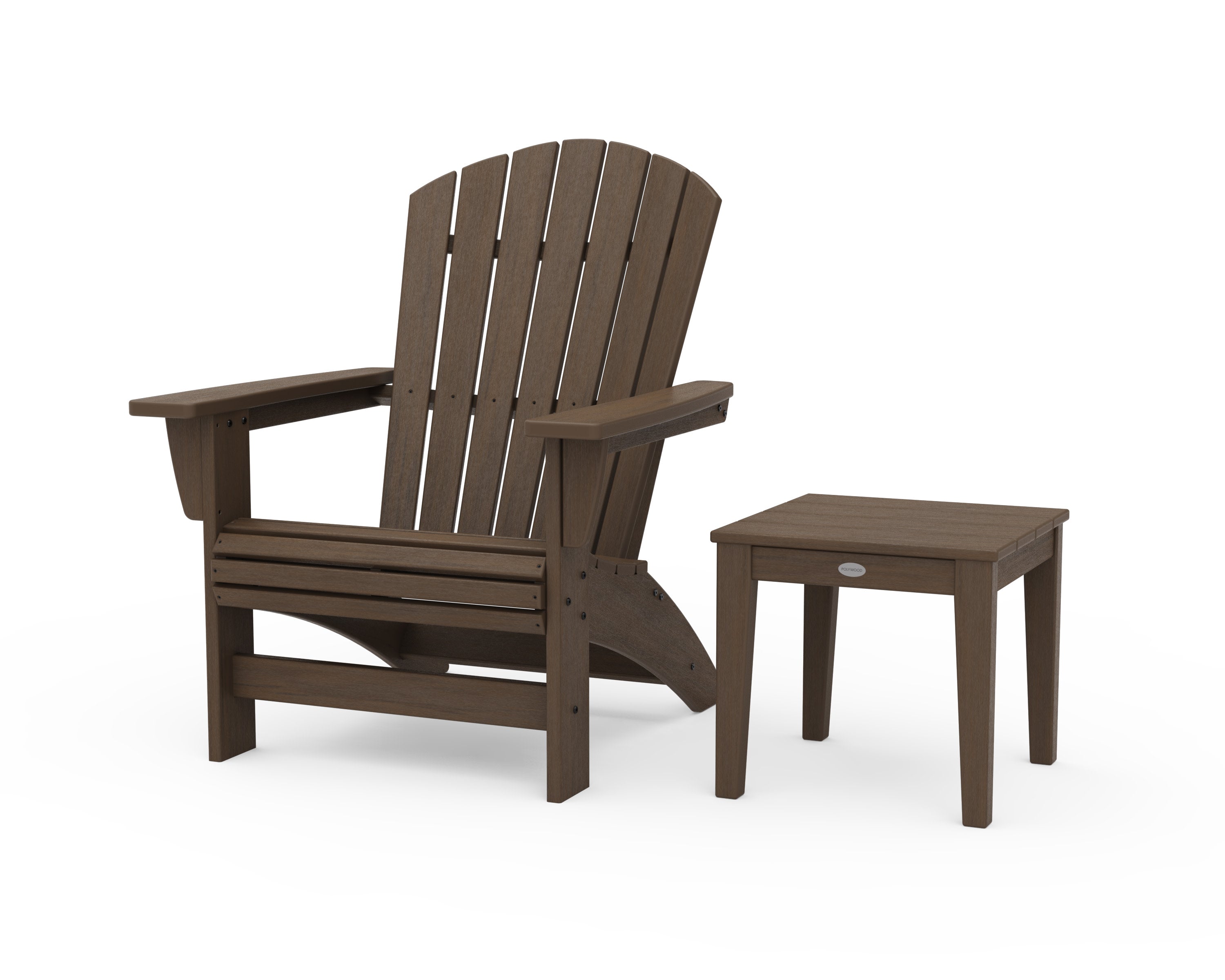 Nautical Grand Adirondack Chair with Side Table in Kona