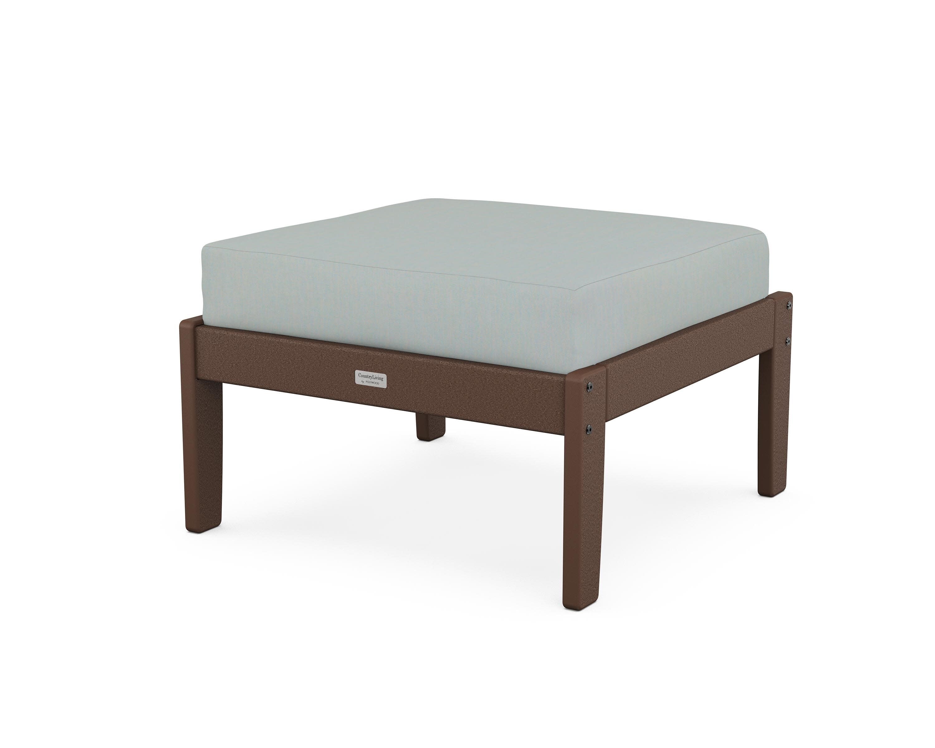 Cottage Deep Seating Ottoman in Mahogany / Spa