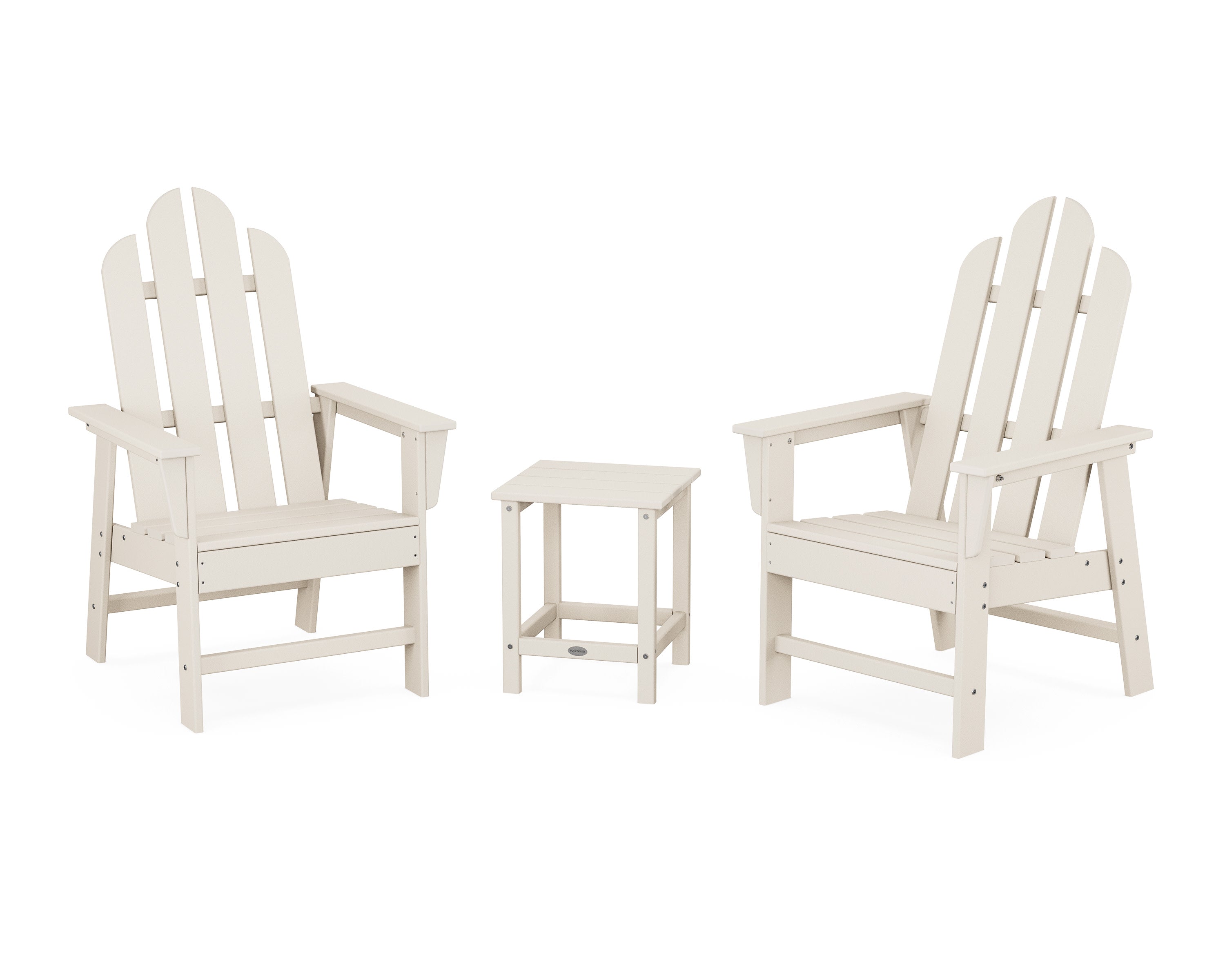 Long Island 3-Piece Upright Adirondack Chair Set in Sand