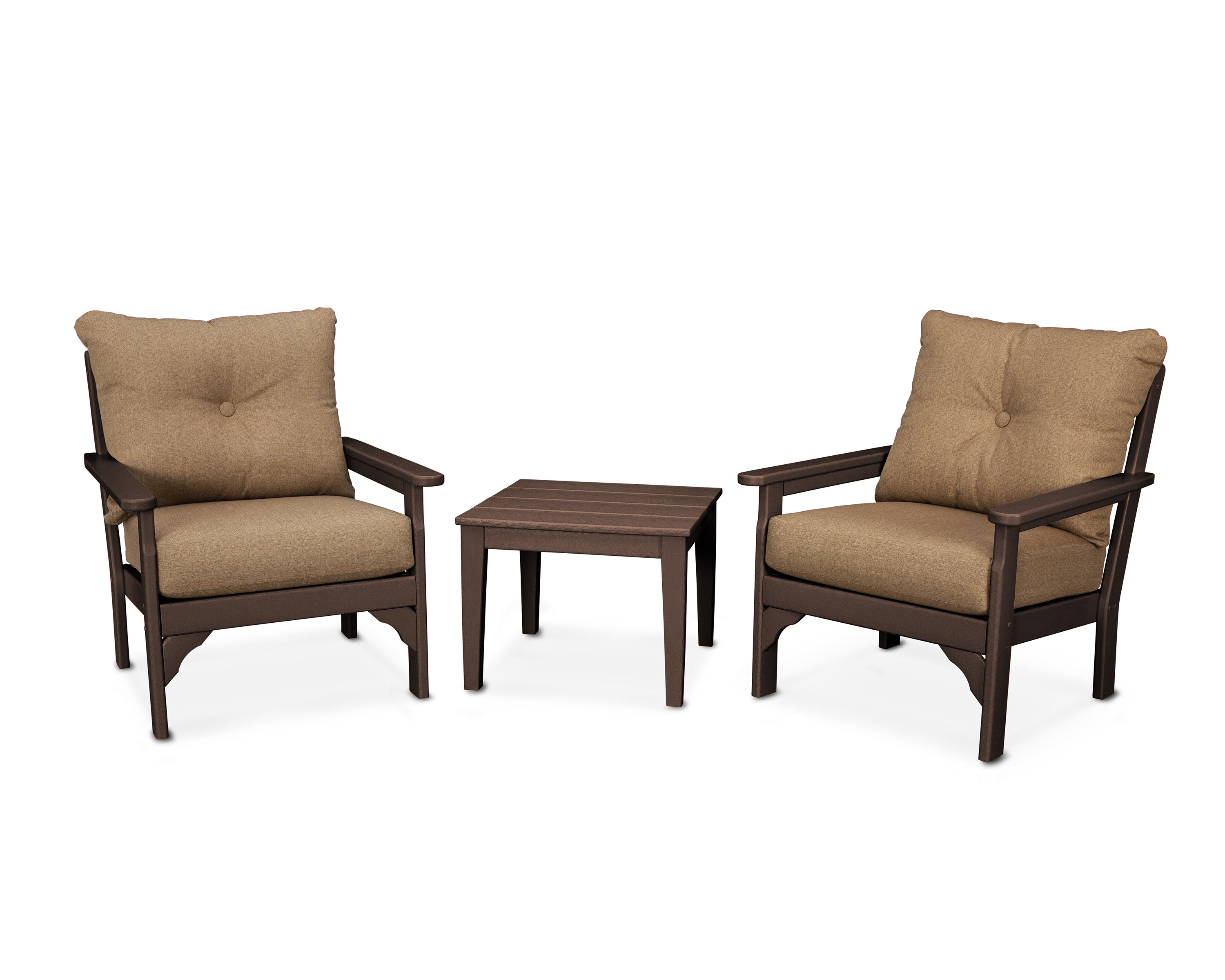 Vineyard 3-Piece Deep Seating Set in Mahogany / Sesame