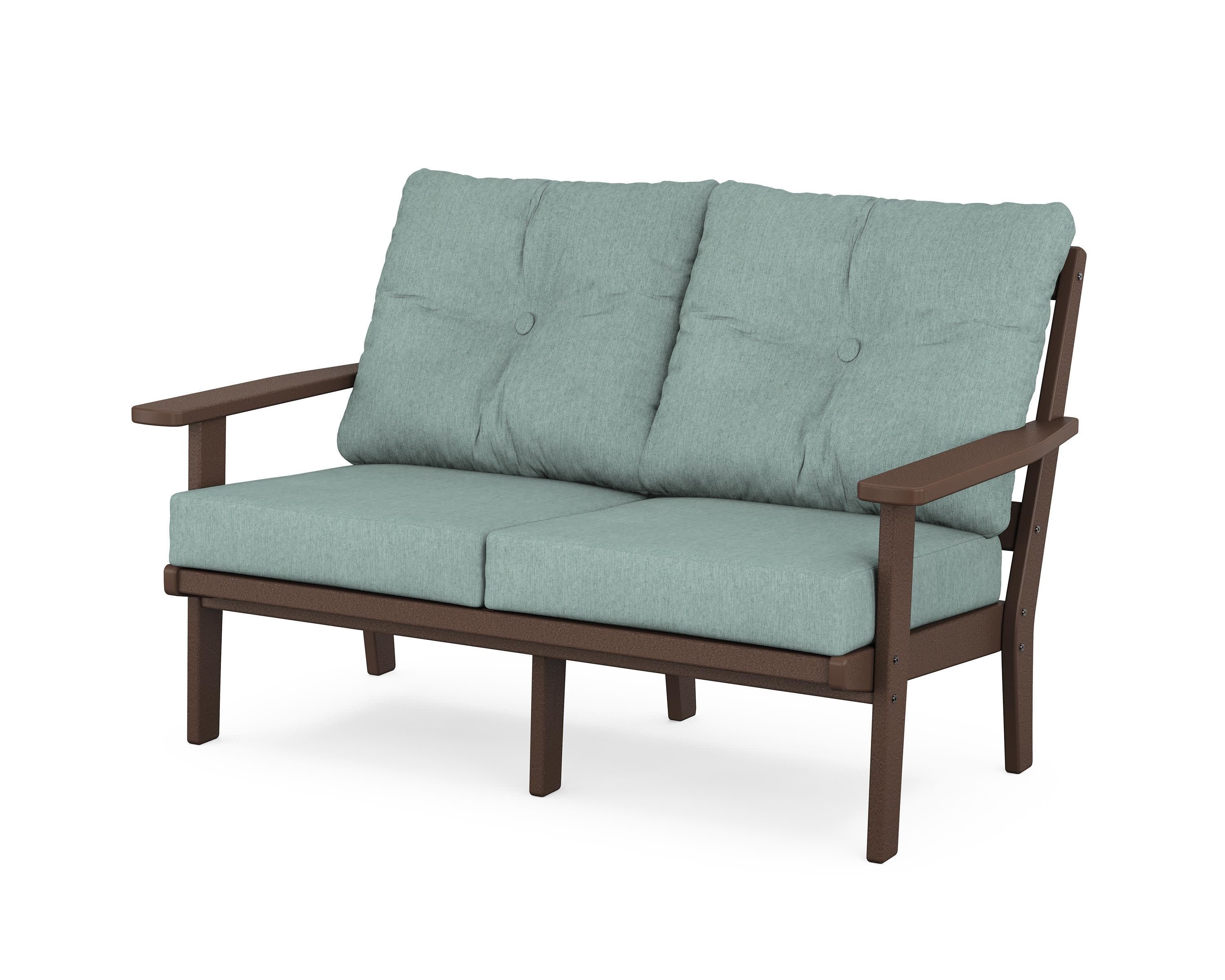 Oxford Deep SeatingLoveseat in Mahogany / Glacier Spa