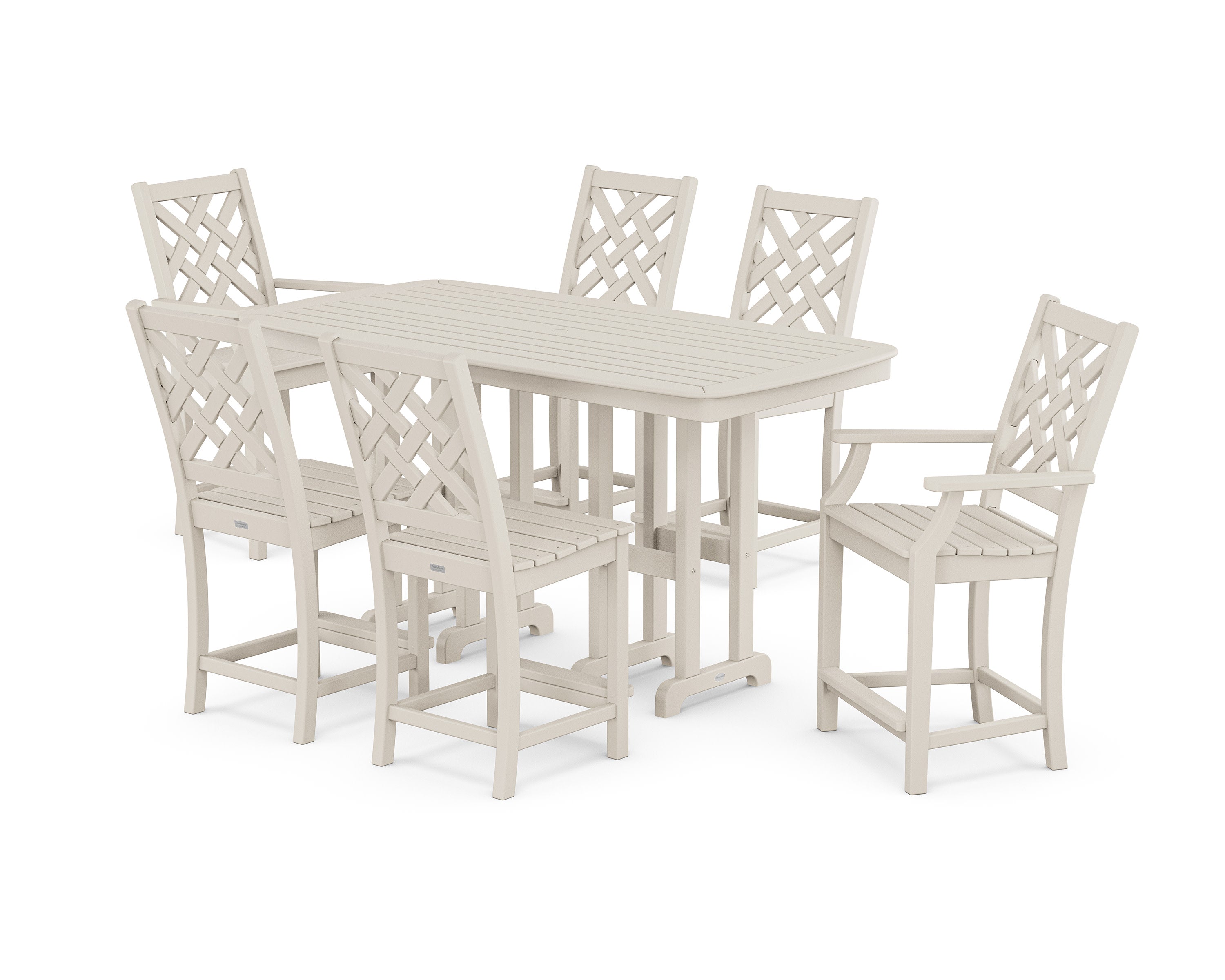 Wovendale 7-Piece Counter Set in Sand