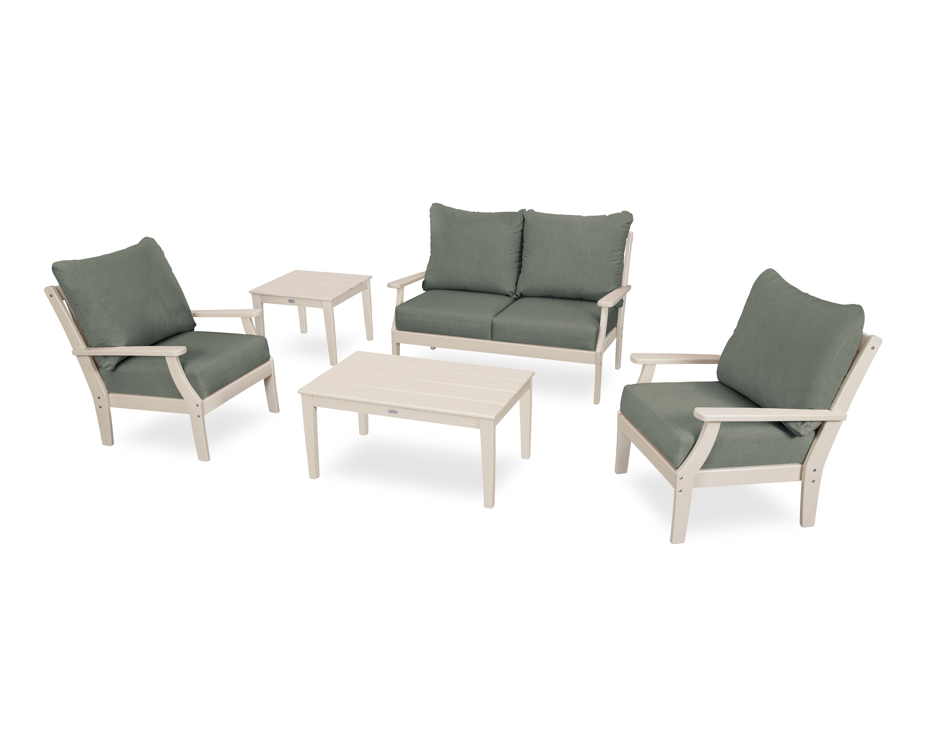 Braxton 5-Piece Deep Seating Set in Sand / Cast Sage