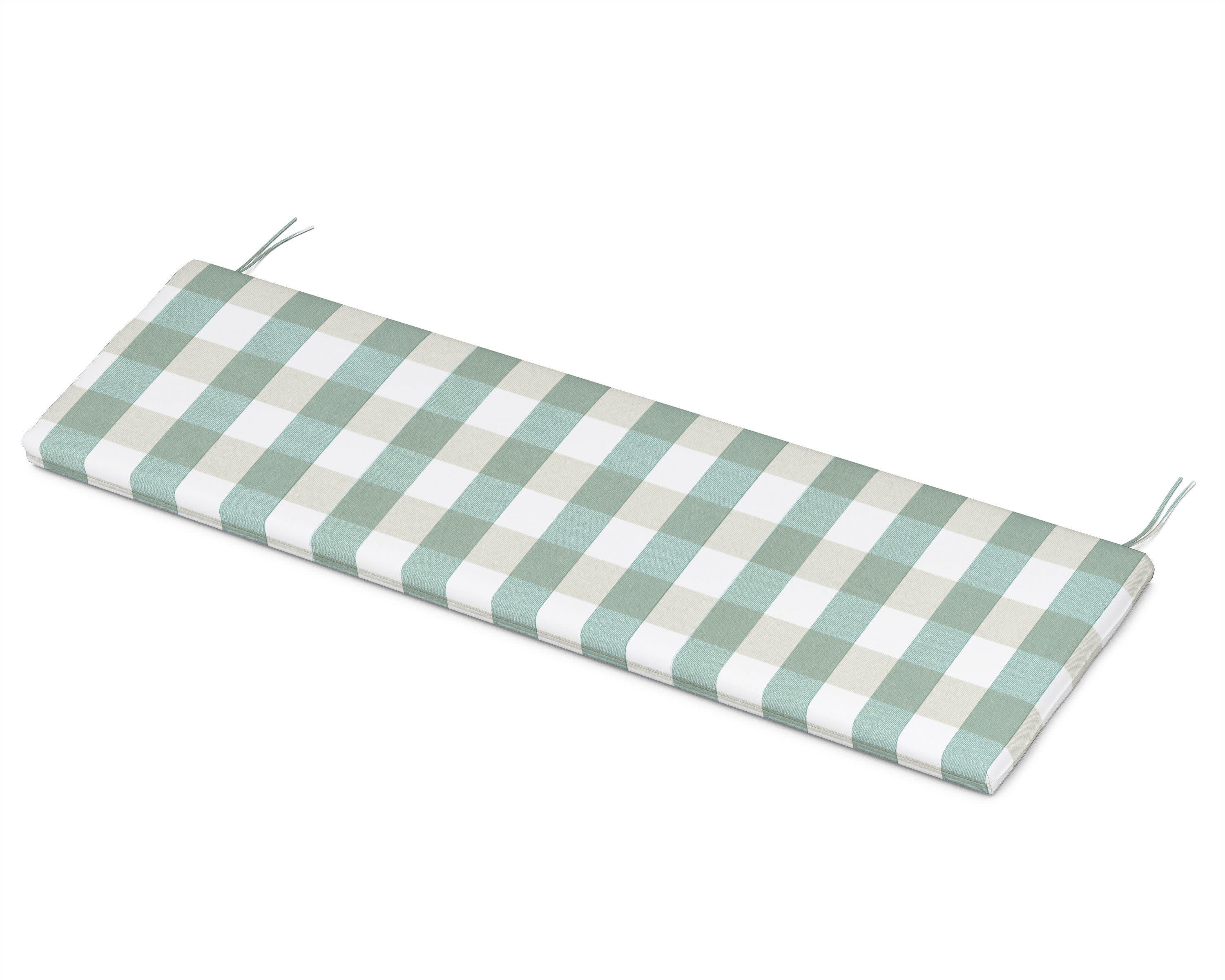 Bench Seat Cushion - 17.5"D x 57.5"W x 2.5"H in Buffalo Plaid Glacier Spa