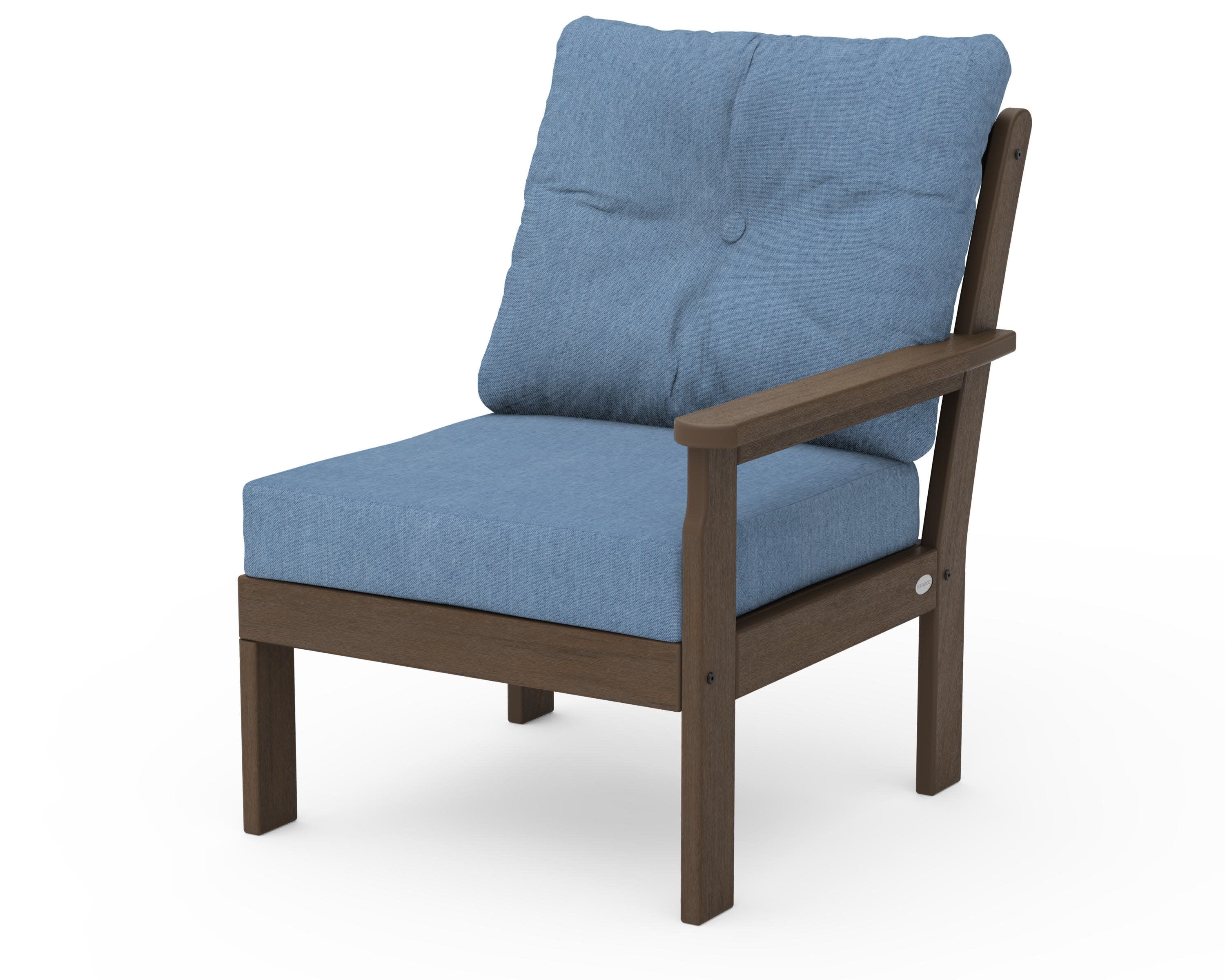 Vineyard Modular Right Arm Chair in Kona / Sky Blue