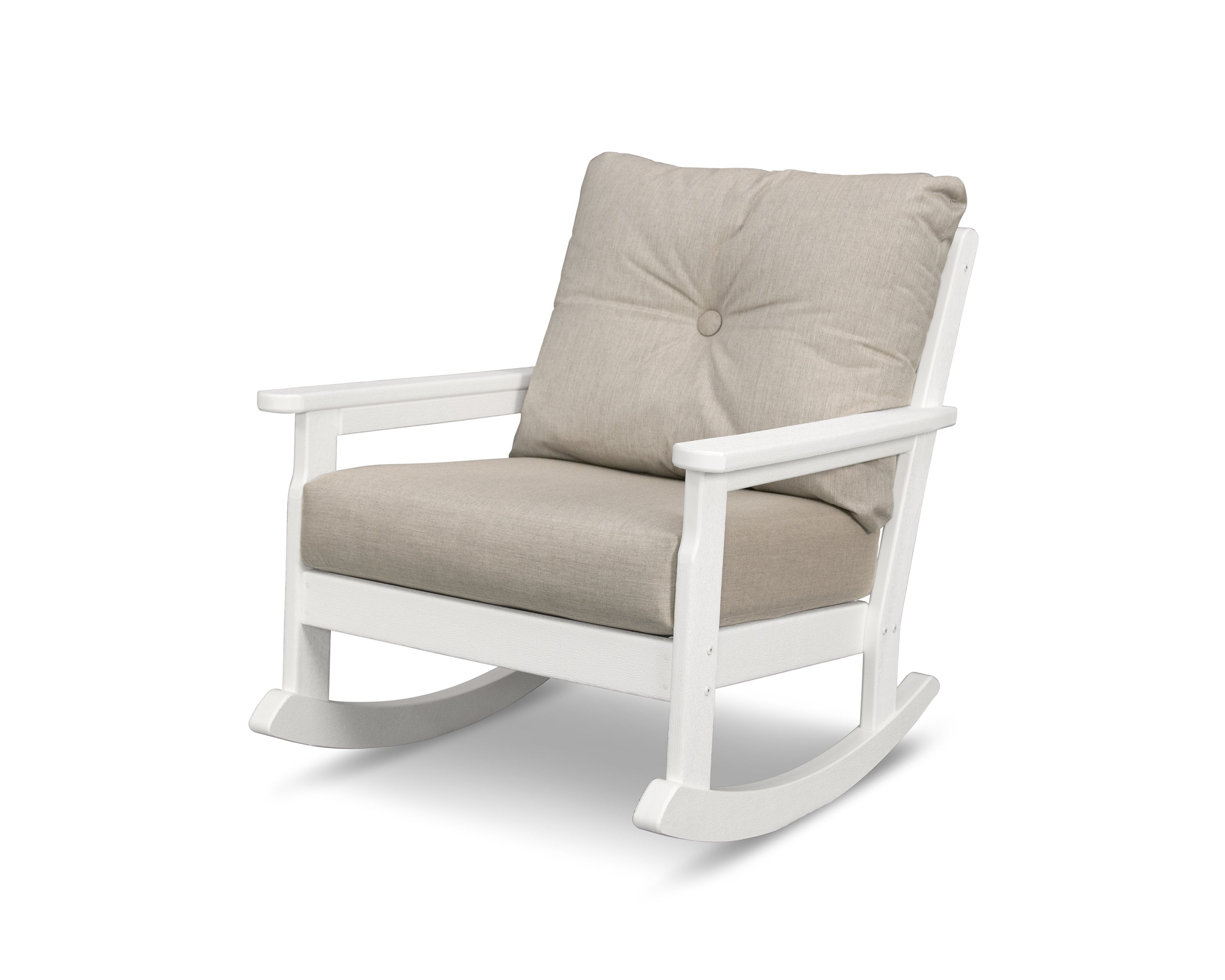 Vineyard Deep Seating Rocking Chair in Vintage White / Cast Ash