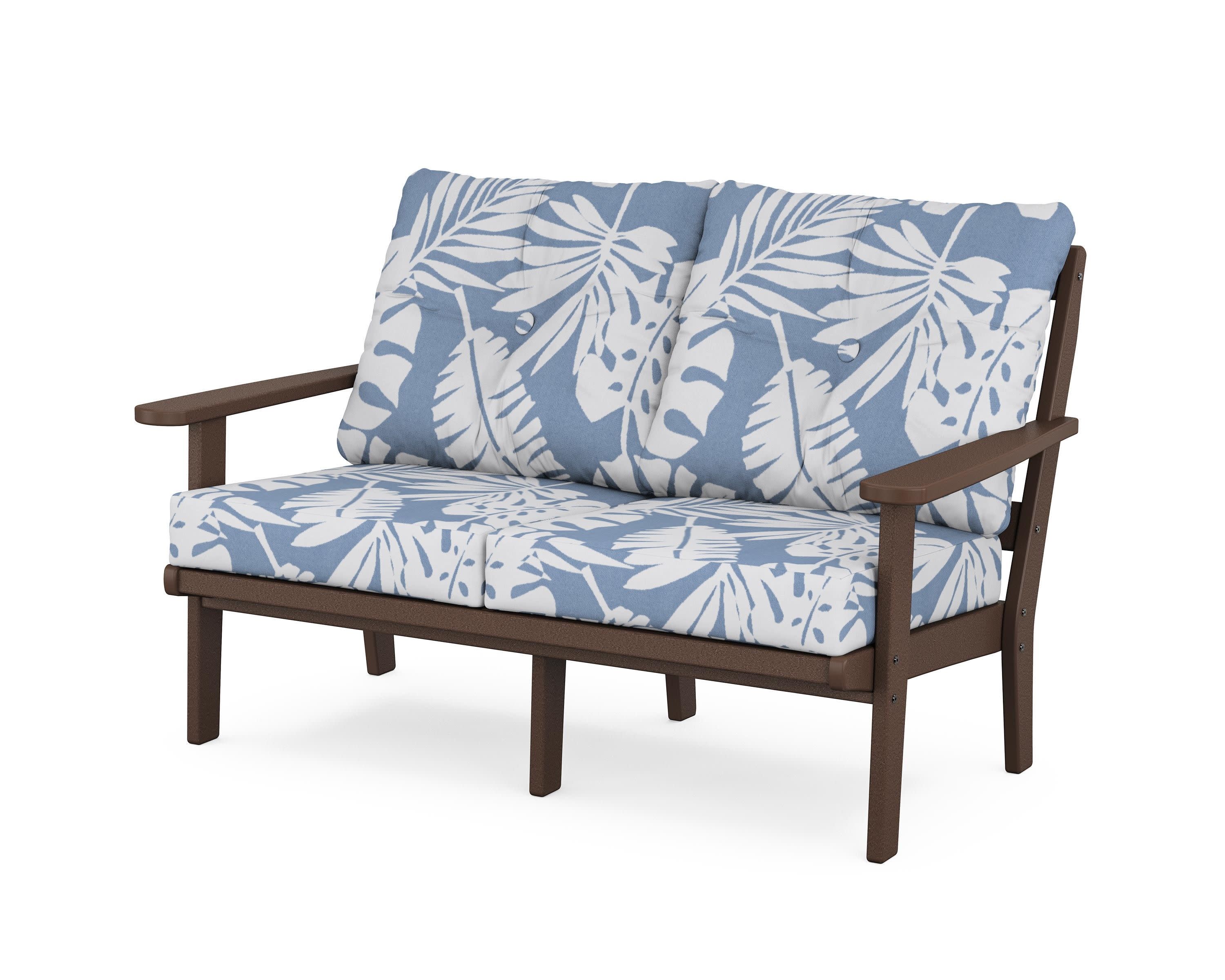 Mission Deep SeatingLoveseat in Mahogany / Leaf Sky Blue