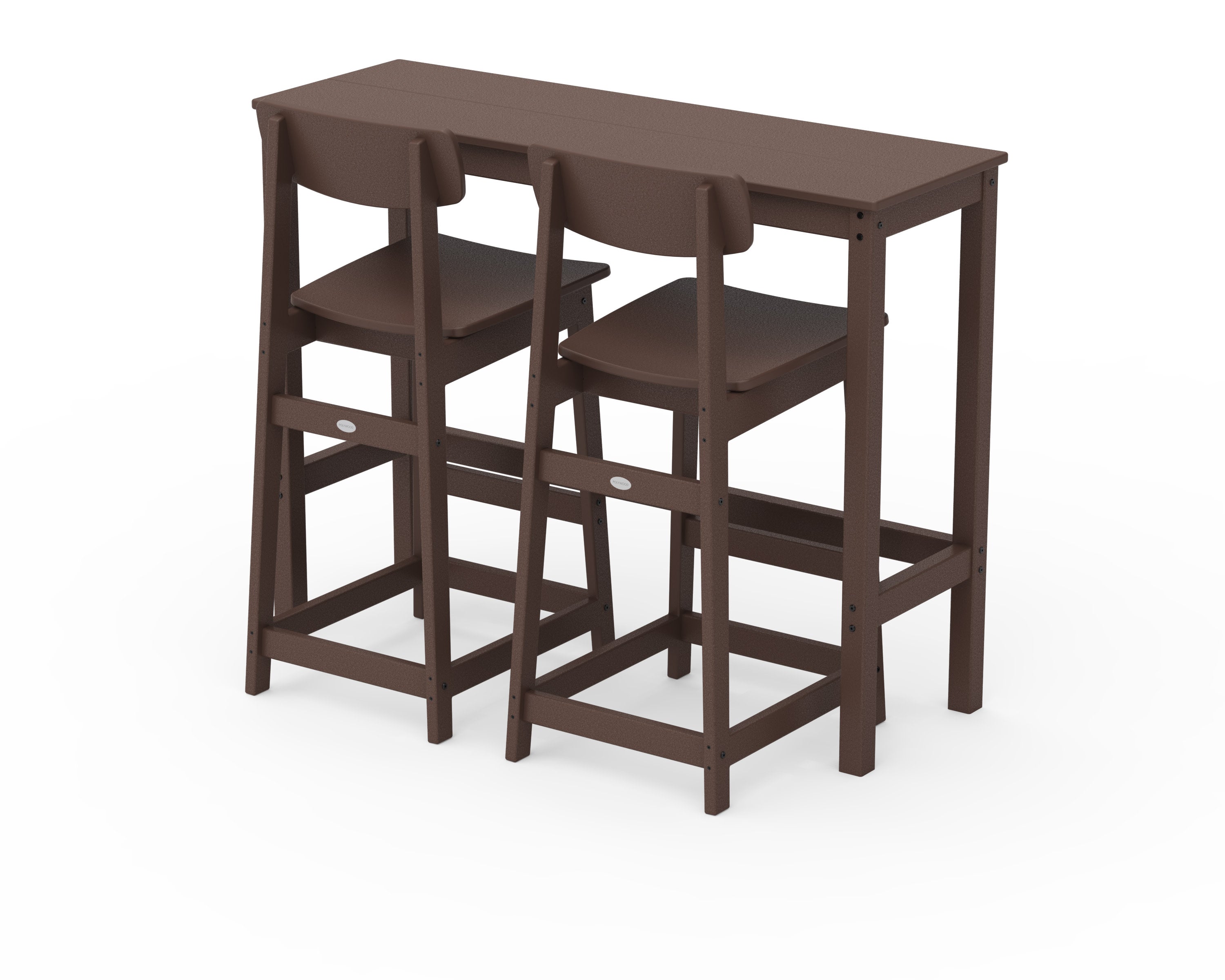 Modern Studio Urban Bar Chair 3-Piece Balcony Set in Mahogany