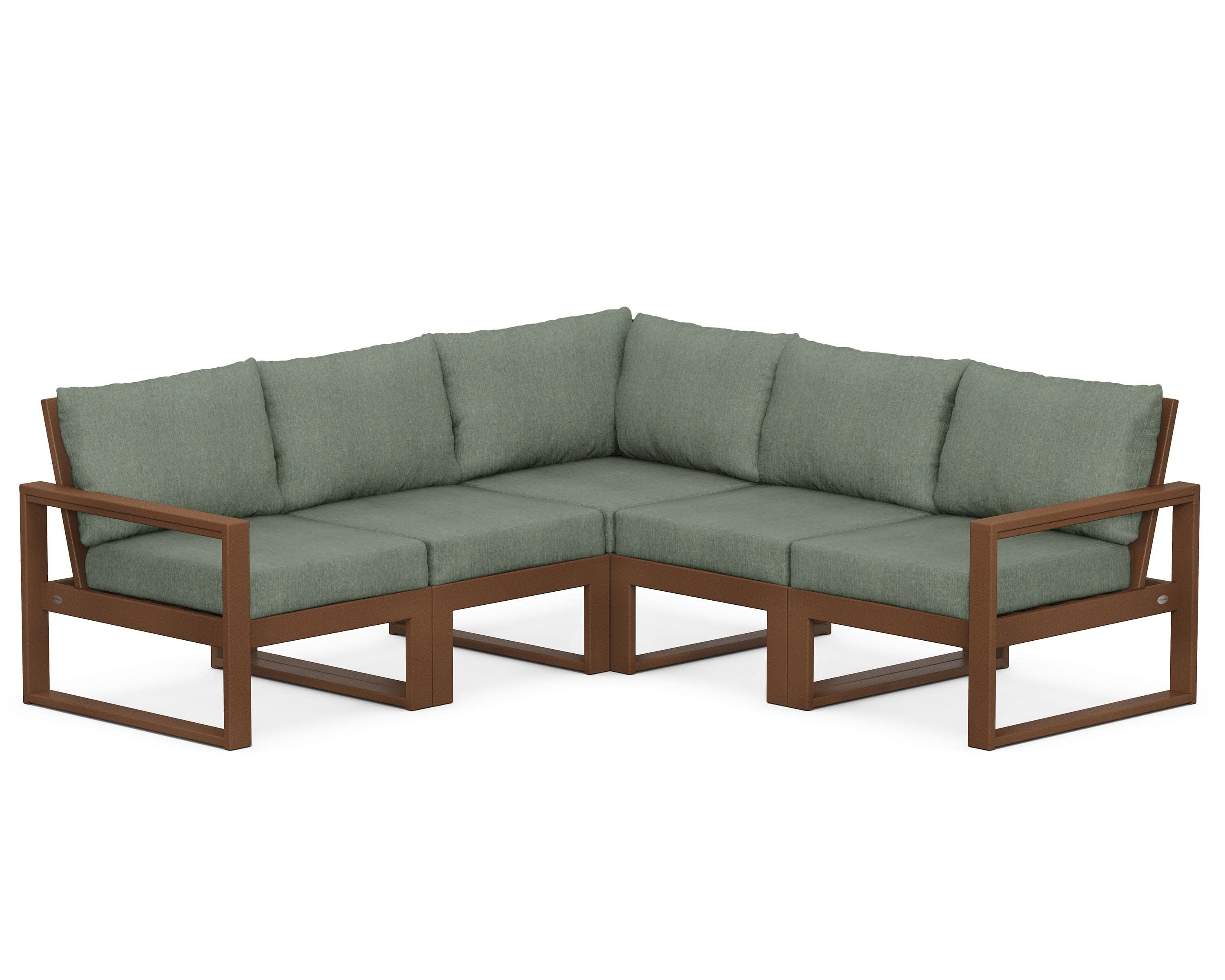 EDGE 5-Piece Modular Deep Seating Set in Teak / Cast Sage