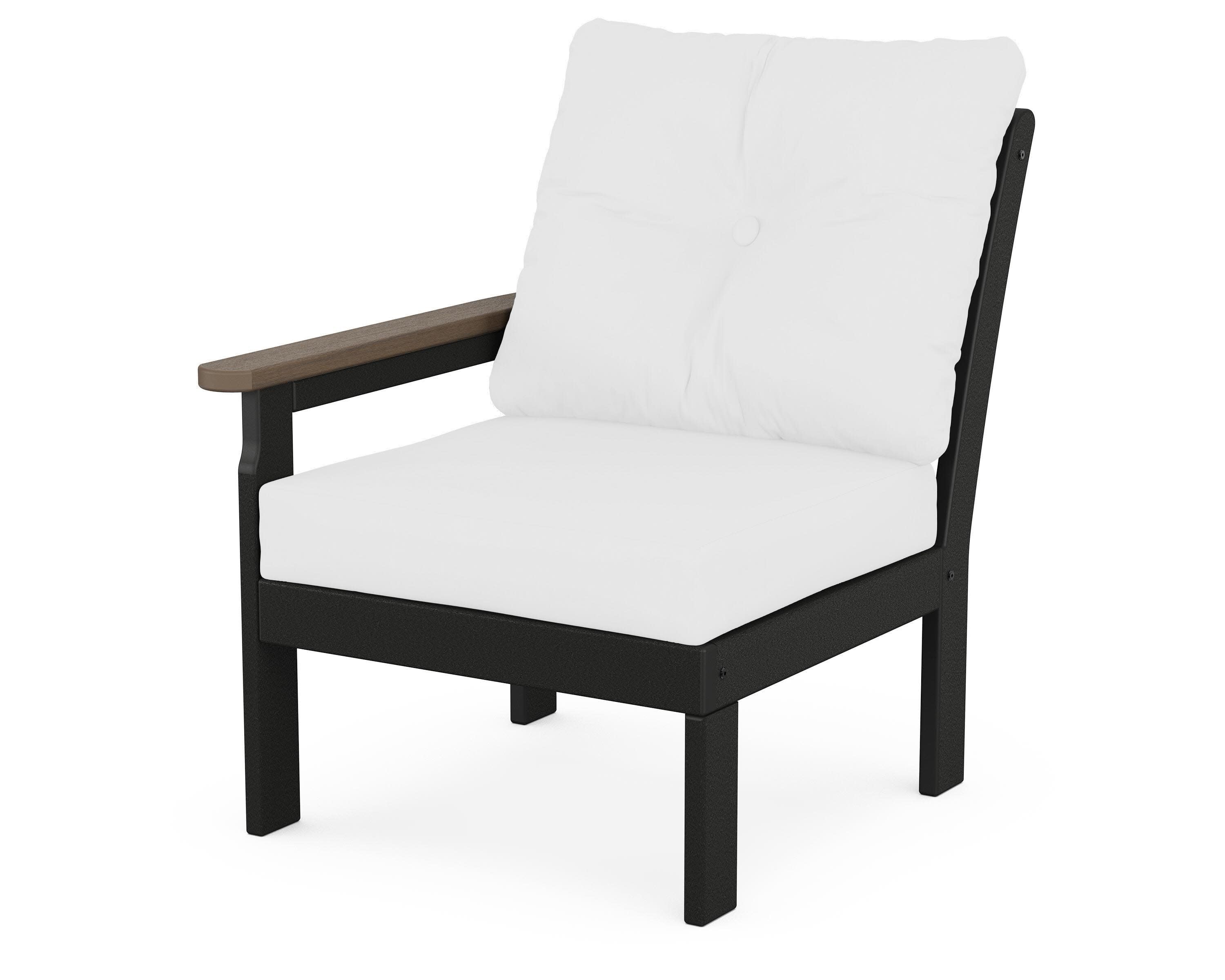 Vineyard Modular Left Arm Chair in Black / Kona / Natural