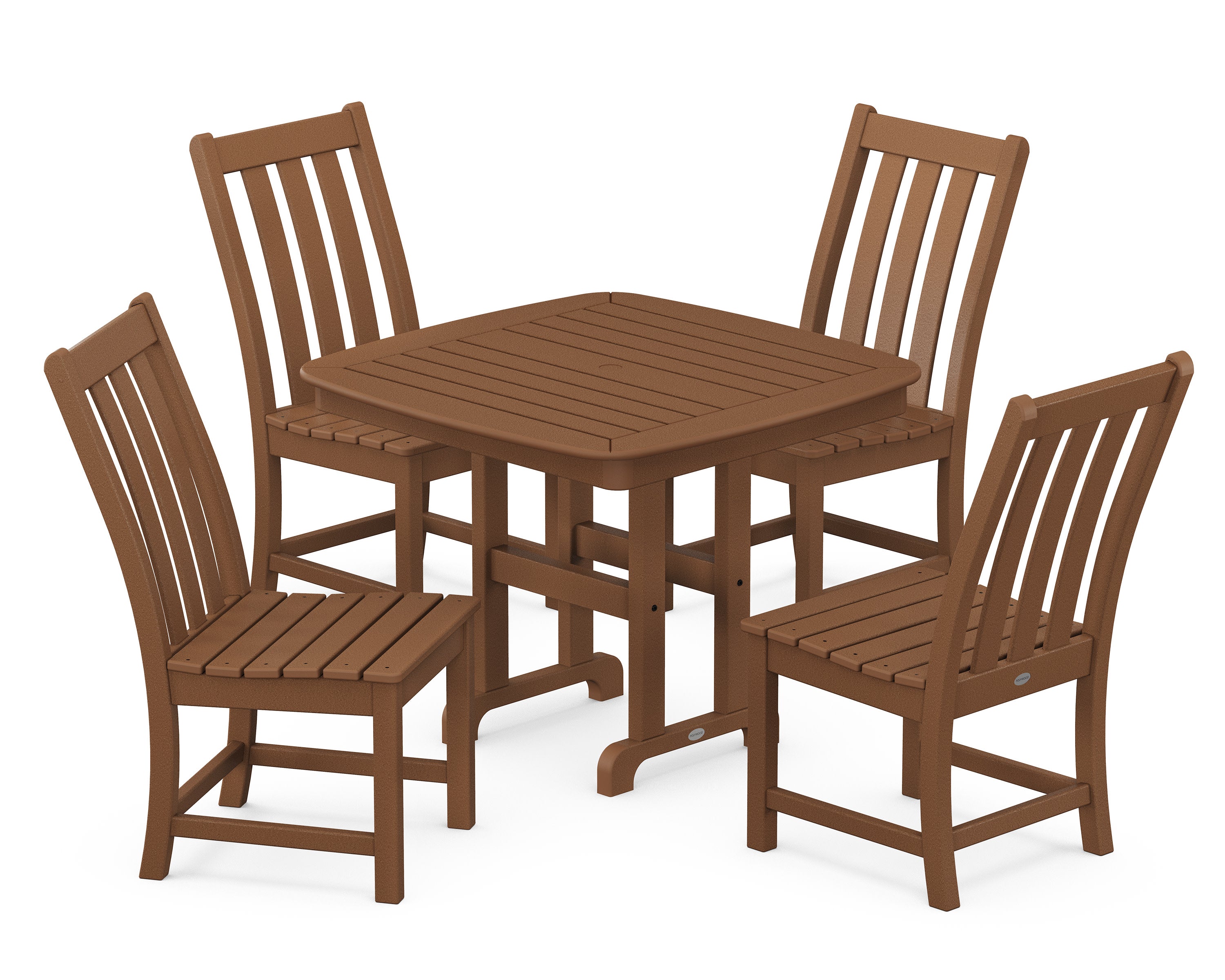 Vineyard 5-Piece Side Chair Dining Set in Teak