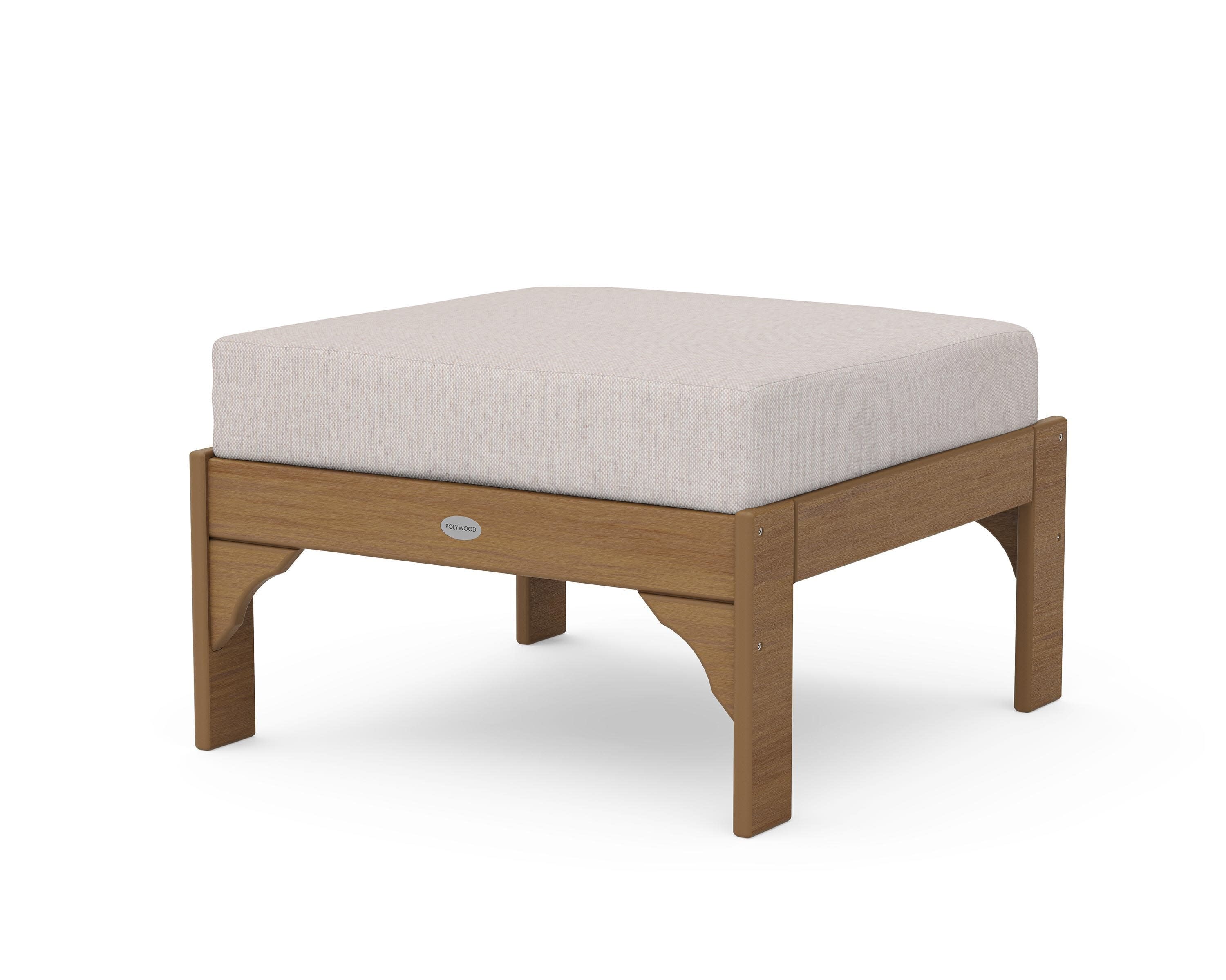 Vineyard Deep Seating Ottoman in Natural / Dune Burlap