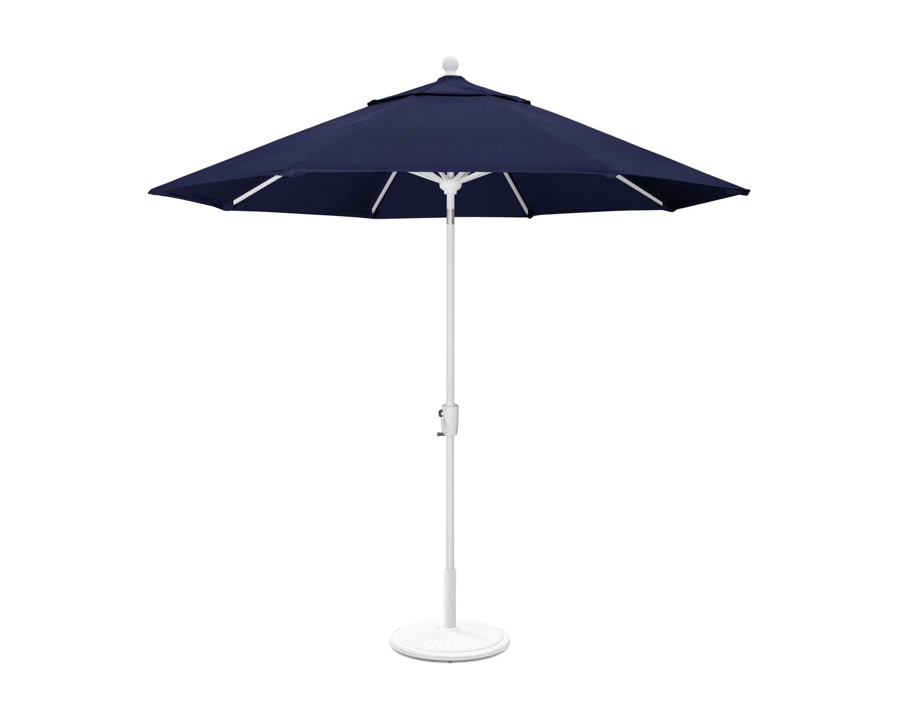 9' Tilt Market Umbrella & Base in White / Navy