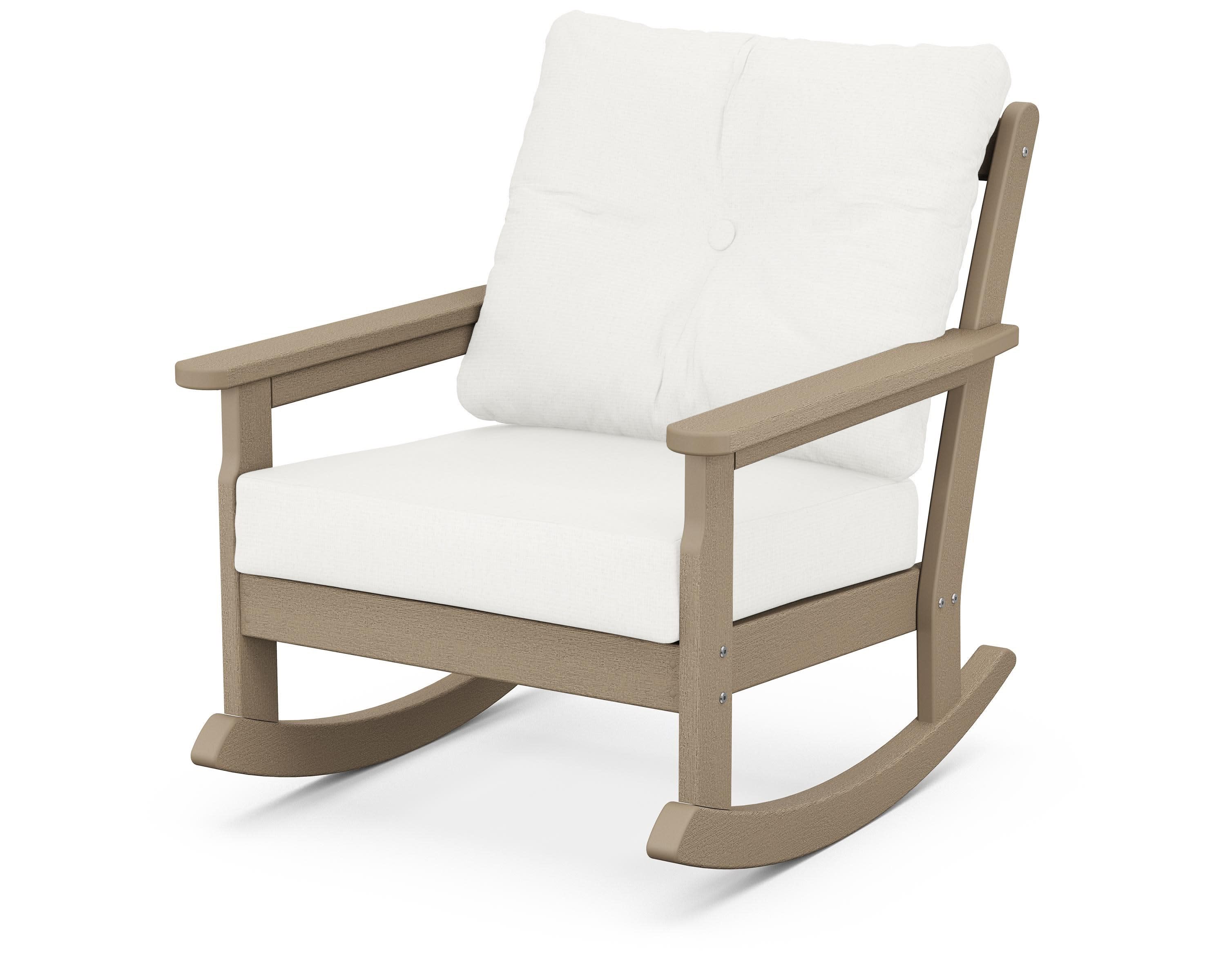 Vineyard Deep Seating Rocking Chair in Vintage Sahara / Natural Linen