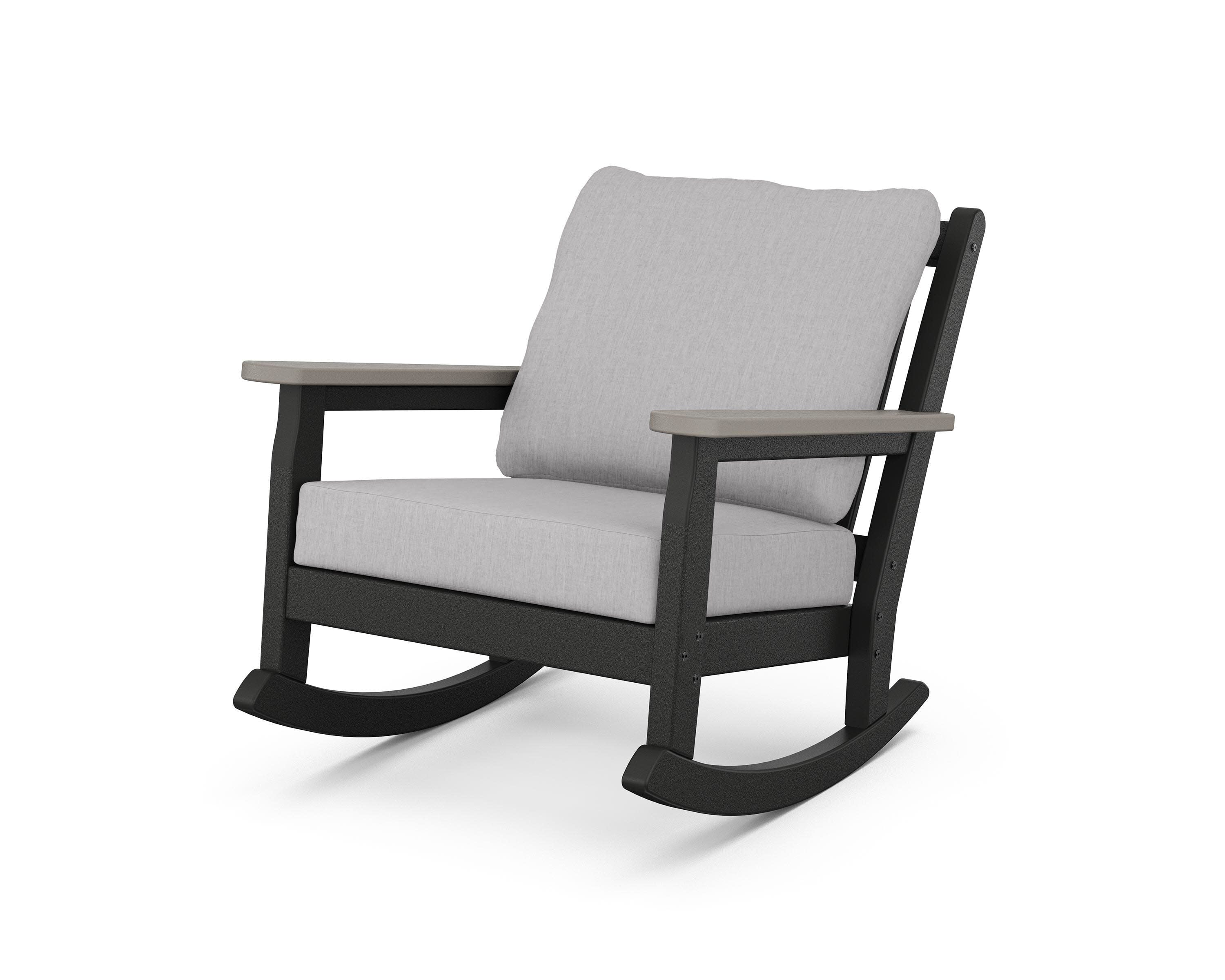 Chippendale Deep Seating Rocking Chair in Black / Driftwood / Granite