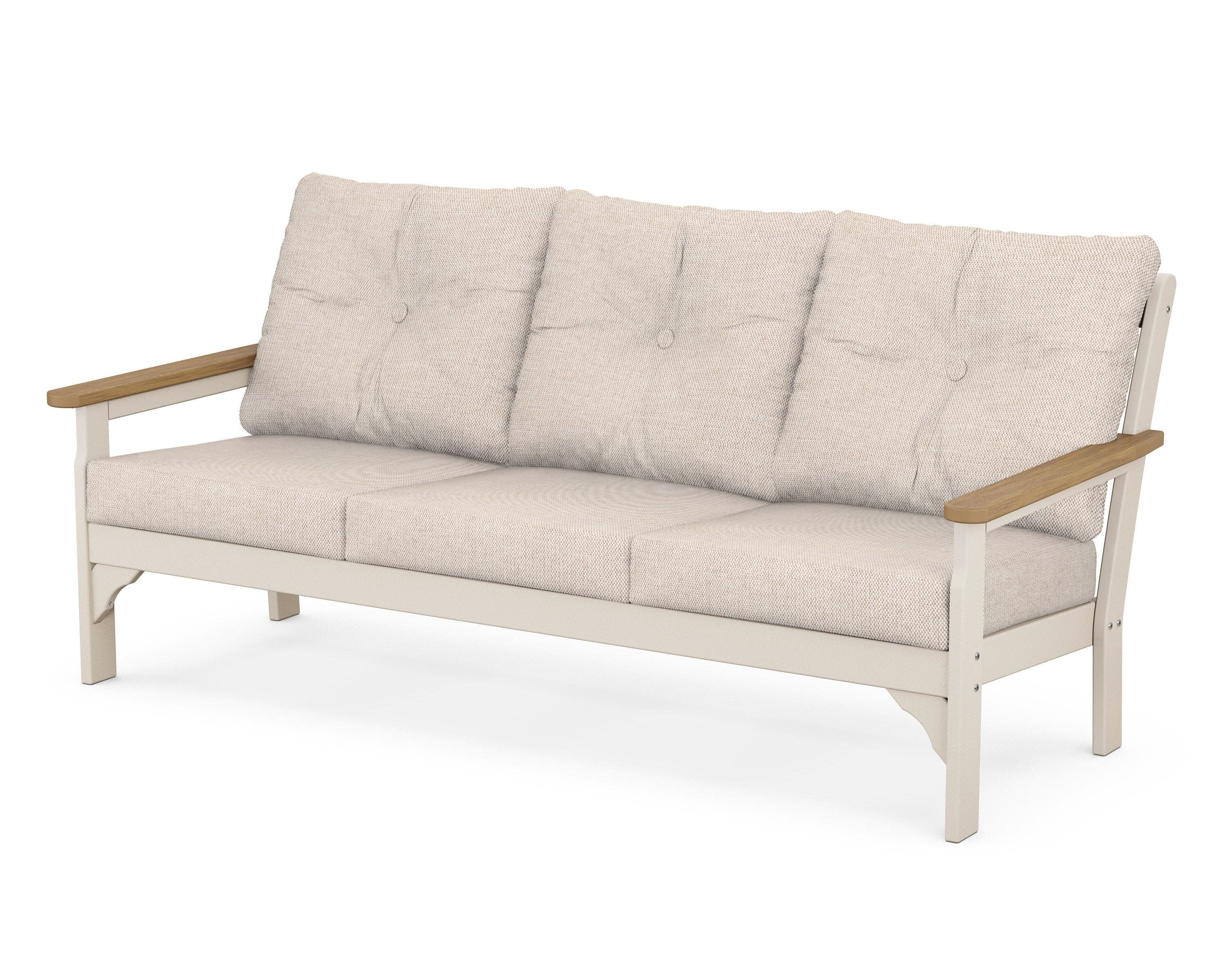 Vineyard Deep Seating Sofa in Sand / Natural / Blend Linen