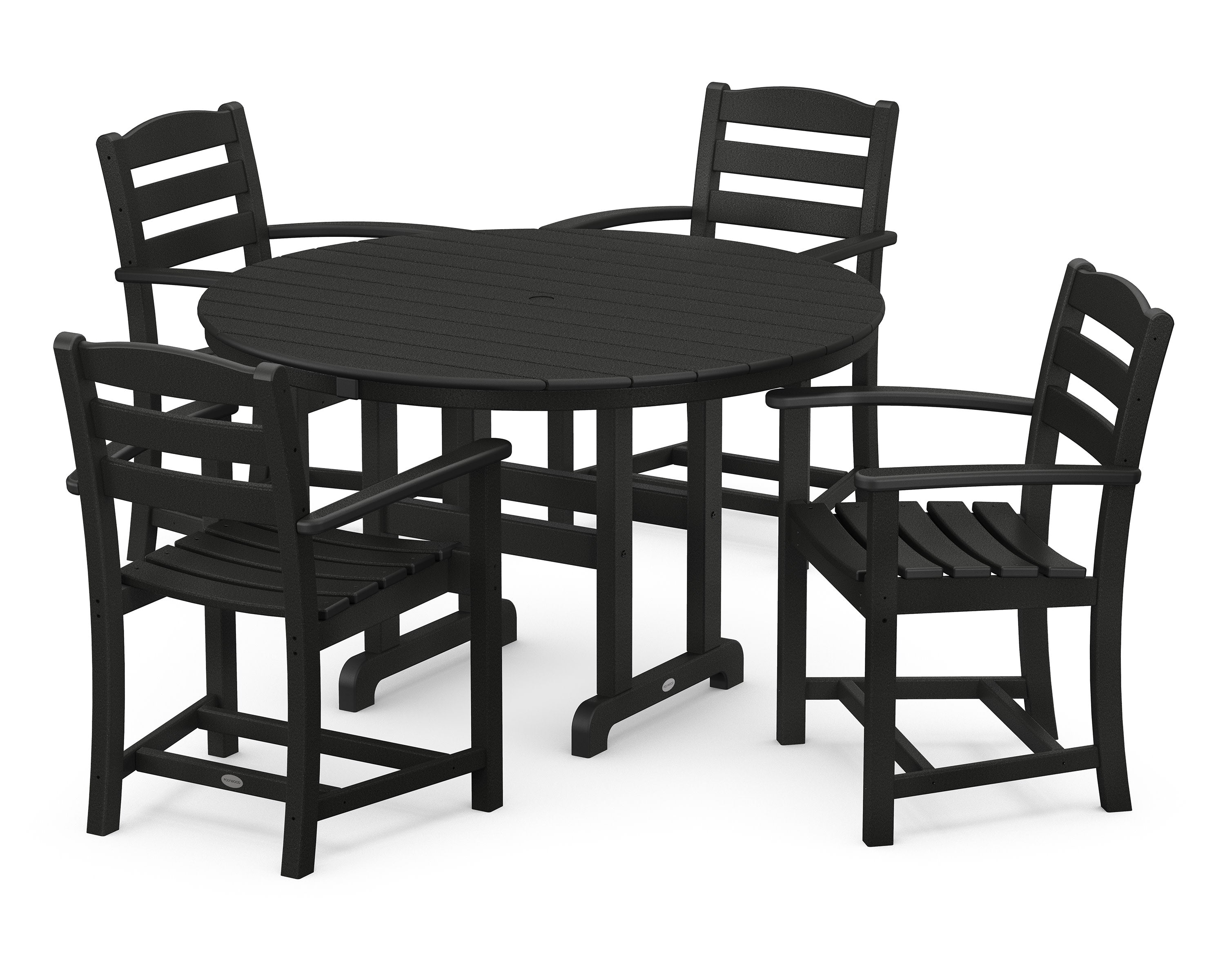 La Casa Caf 5-Piece Round Farmhouse Dining Set in Black