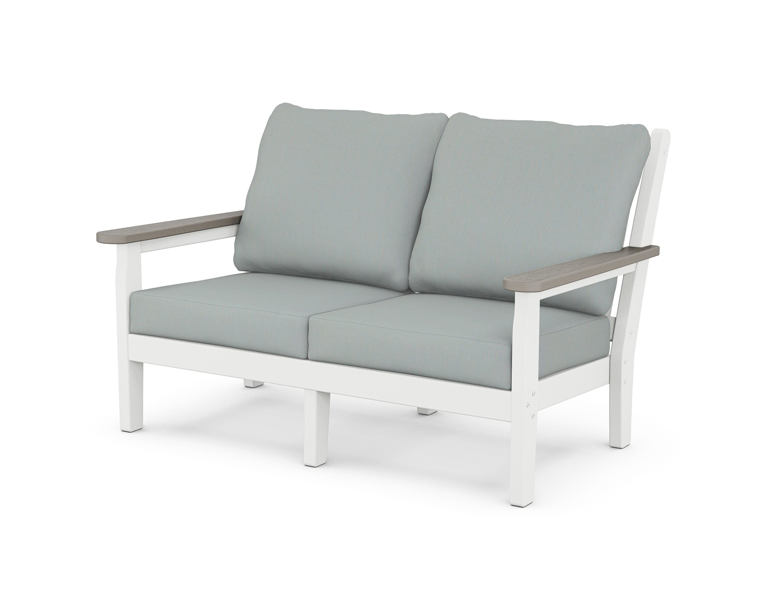 Chippendale Deep Seating Loveseat in White / Driftwood / Spa