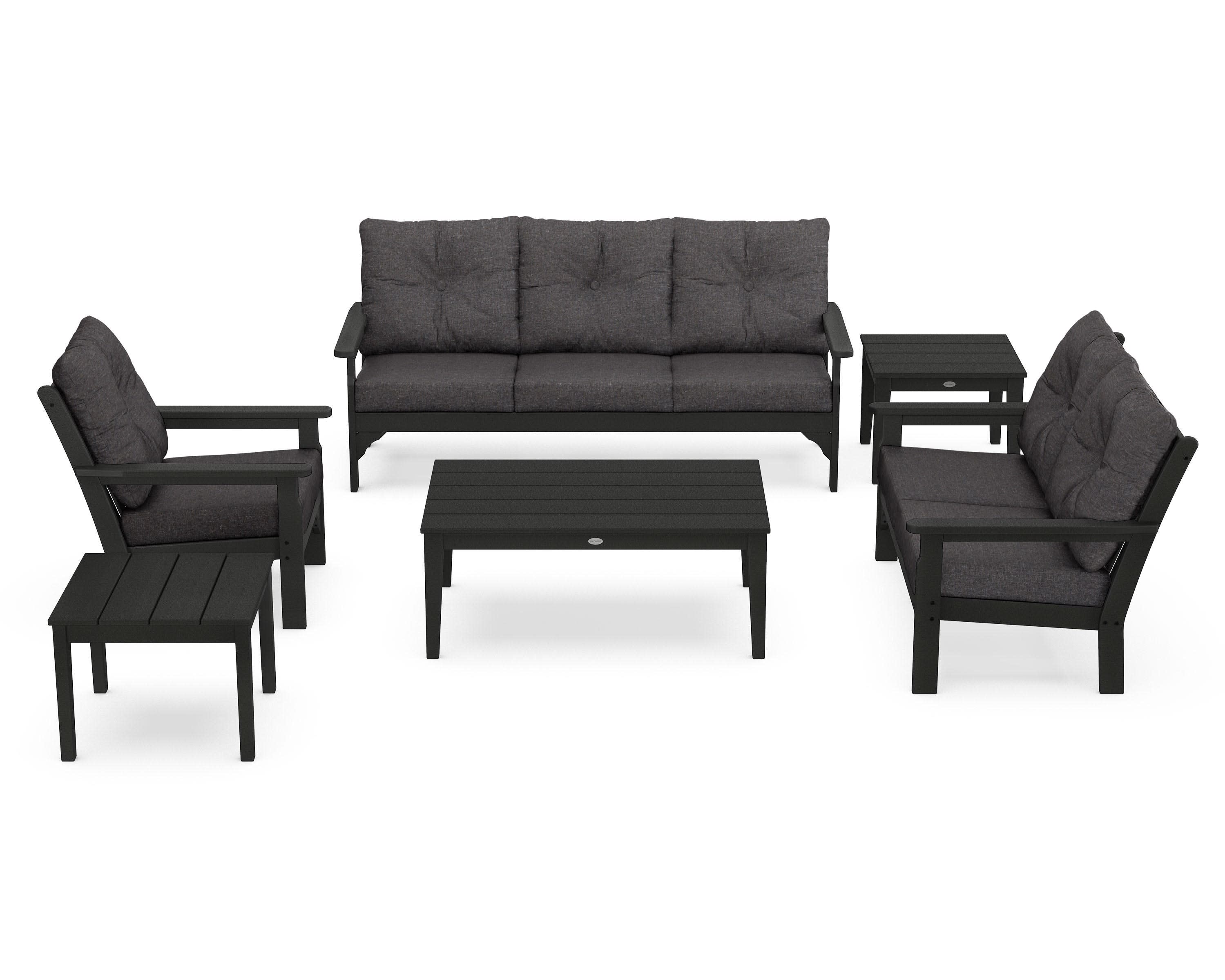 Vineyard 6-Piece Deep Seating Set in Green / Ash Charcoal