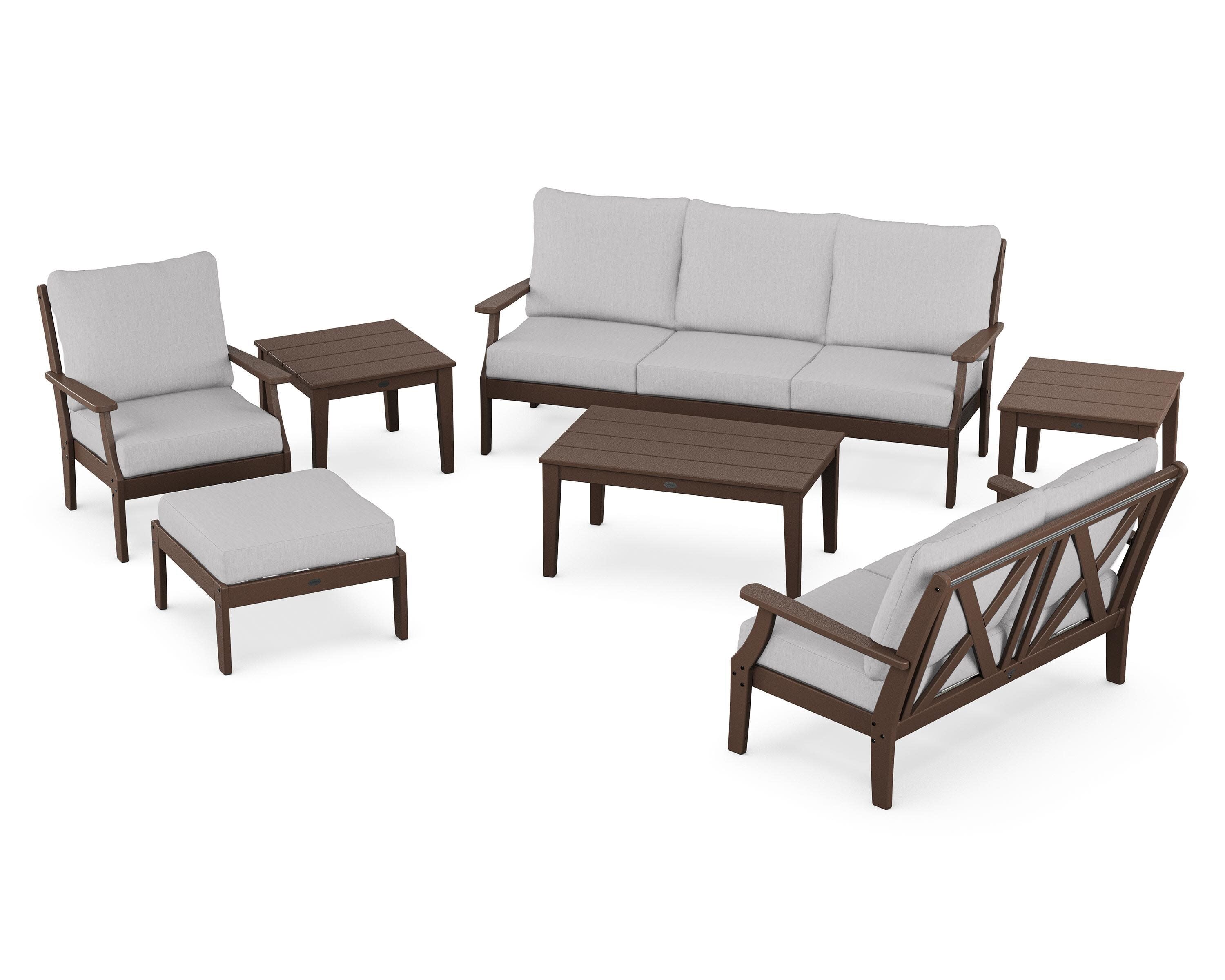 Braxton 7-Piece Deep Seating Set in Mahogany / Granite