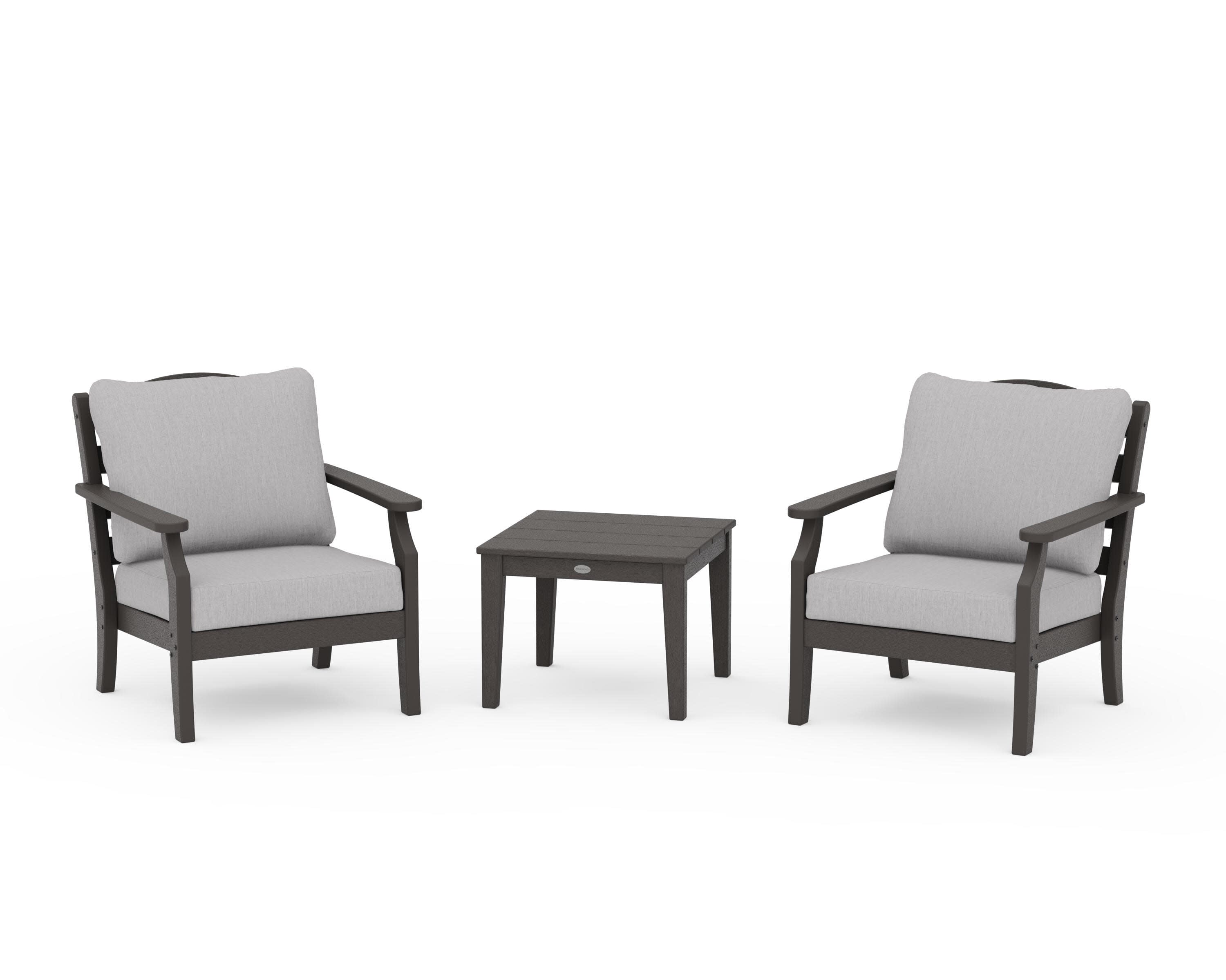 Savannah 3-Piece Deep Seating Set in Vintage Coffee / Granite