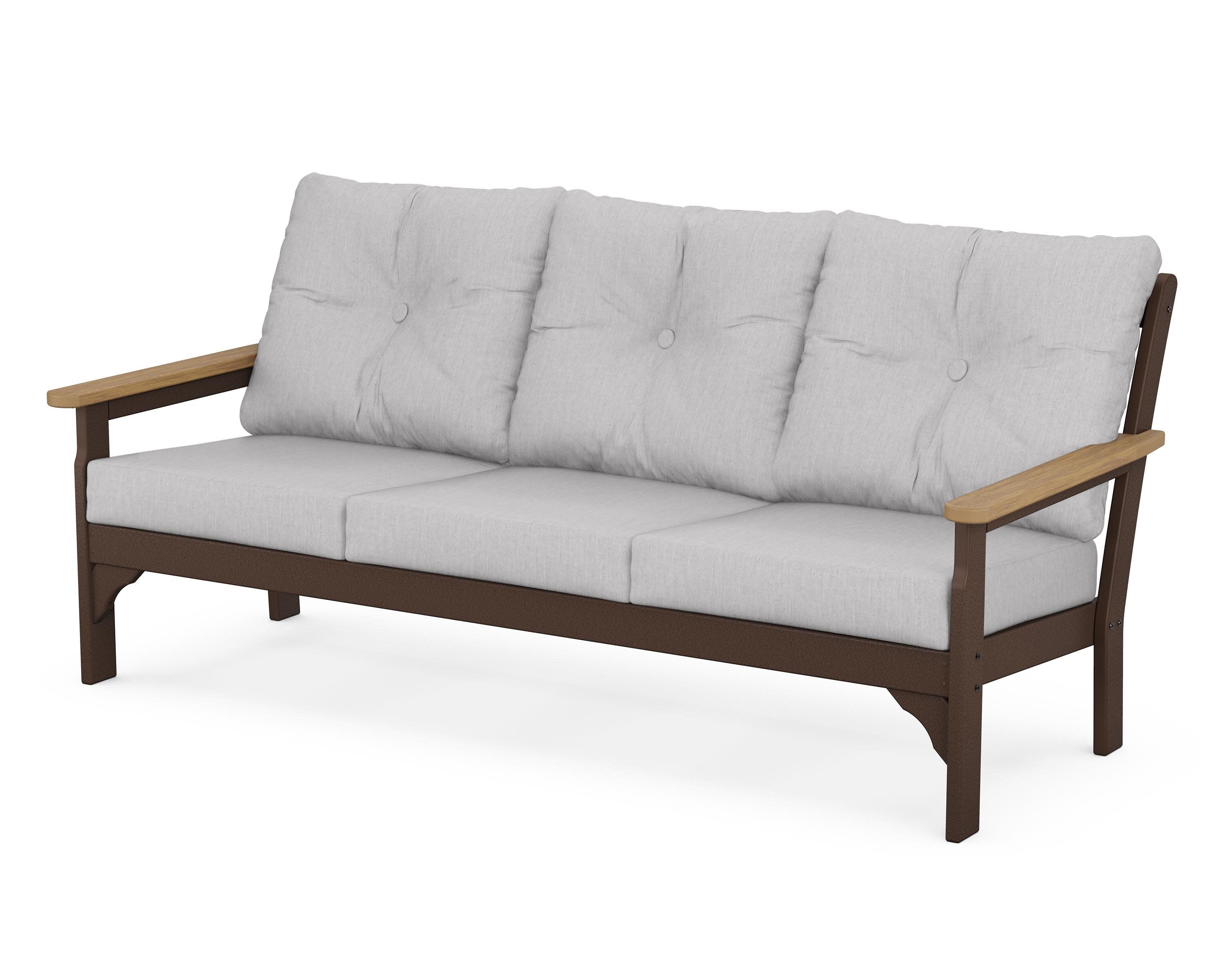 Vineyard Deep Seating Sofa in Mahogany / Natural / Granite