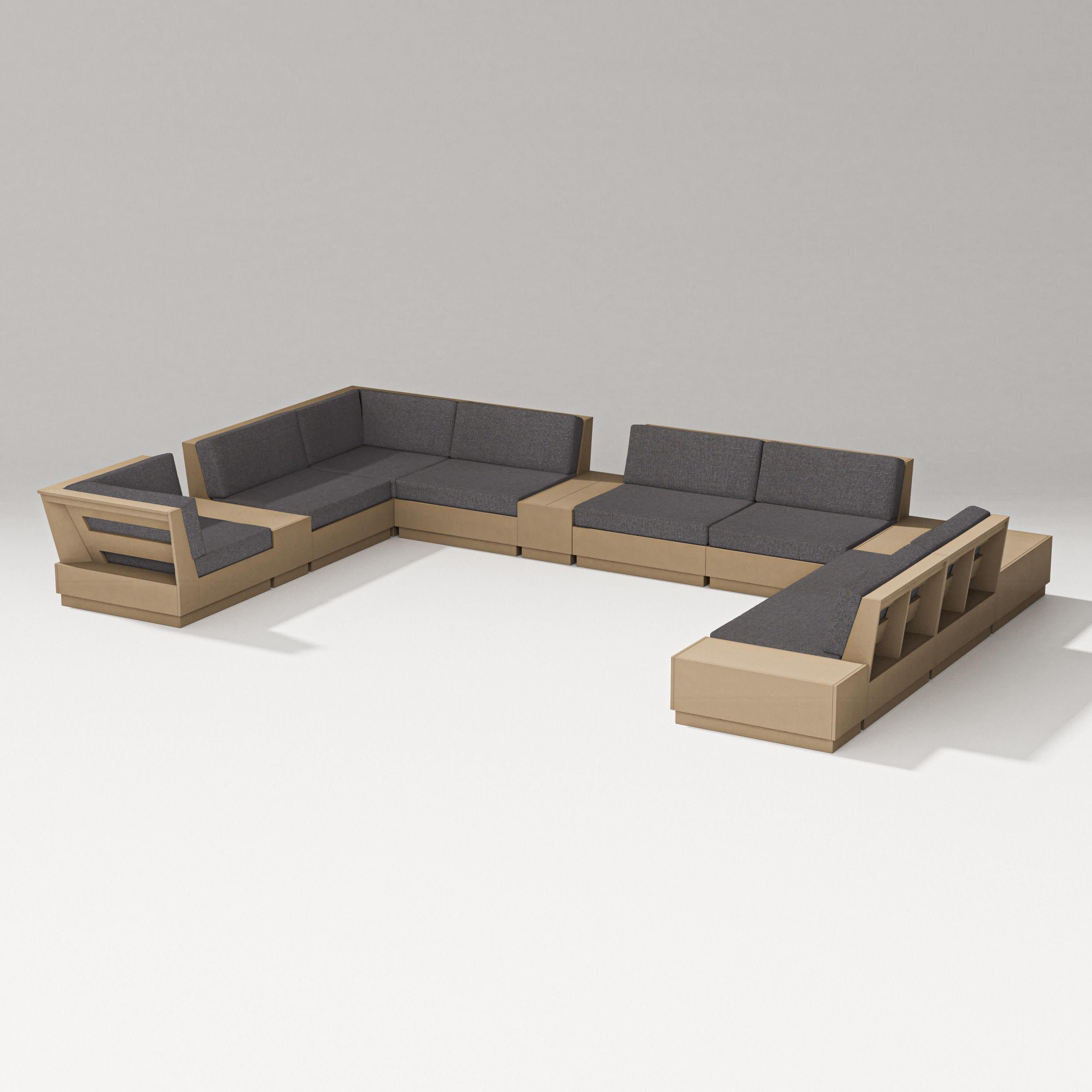 Elevate 12-Piece Conversation Sectional Set in Vintage Sahara / Ash Charcoal