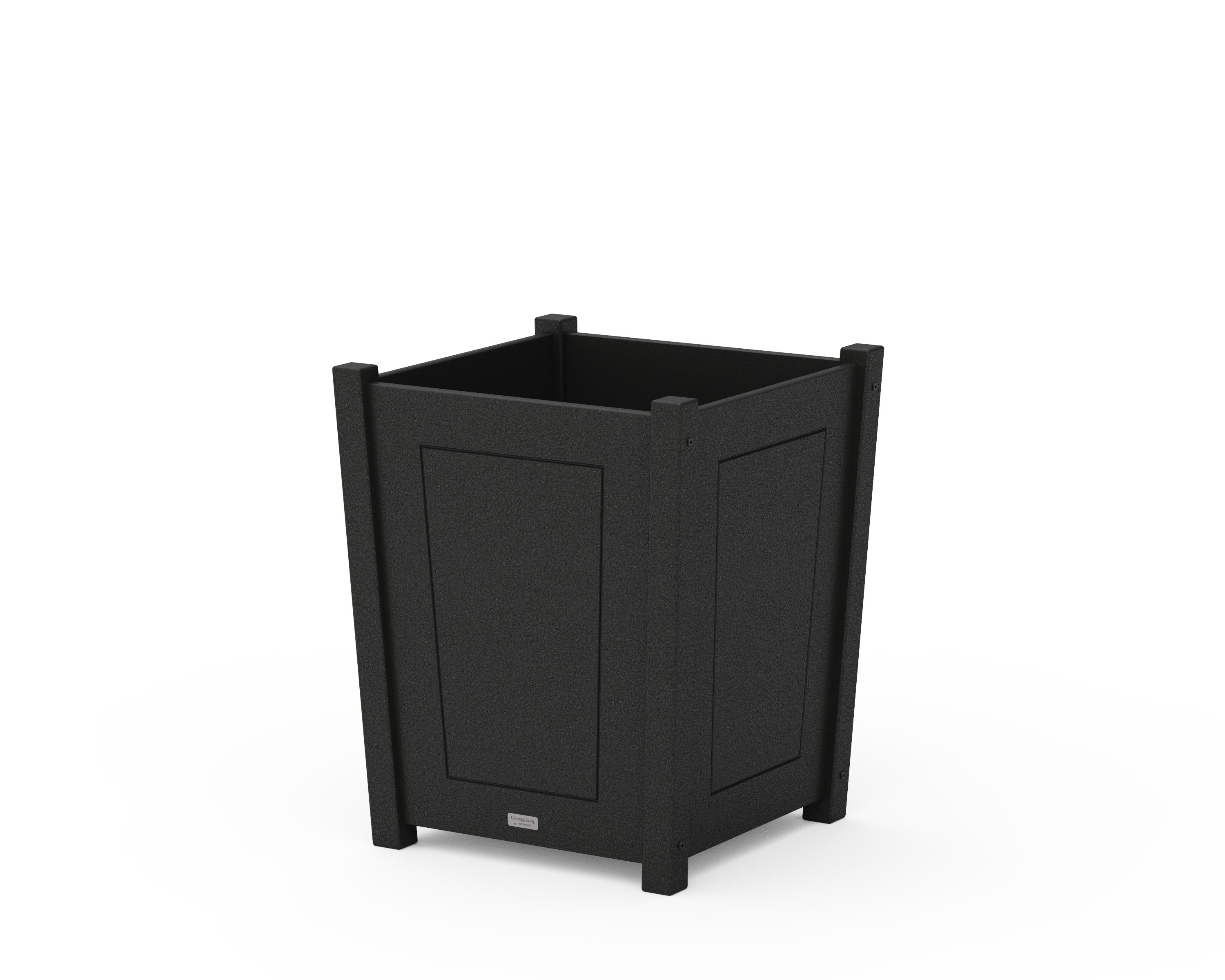 Country Living Large Tapered Square Short Planter Box in Black