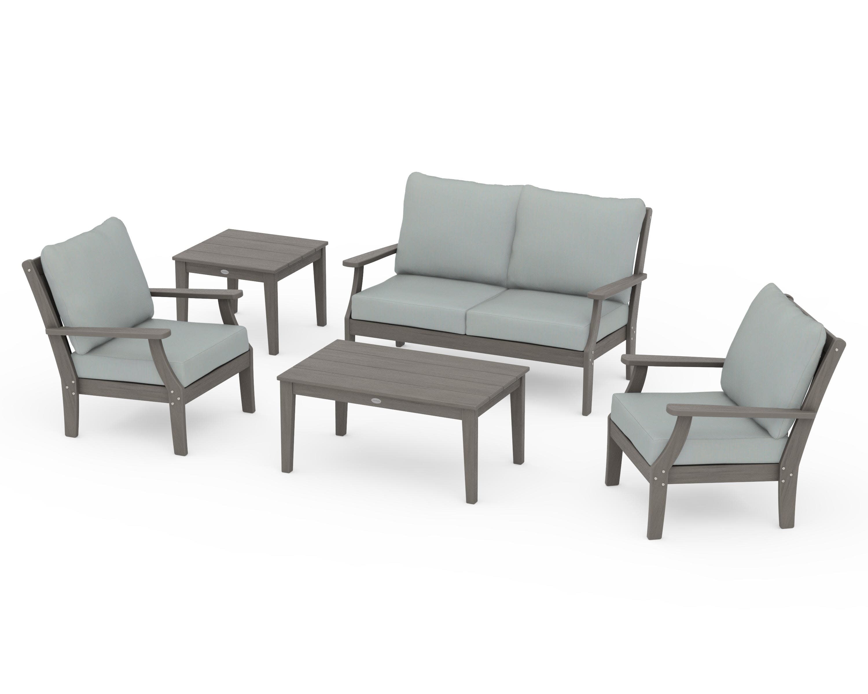 Braxton 5-Piece Deep Seating Set in Driftwood / Spa