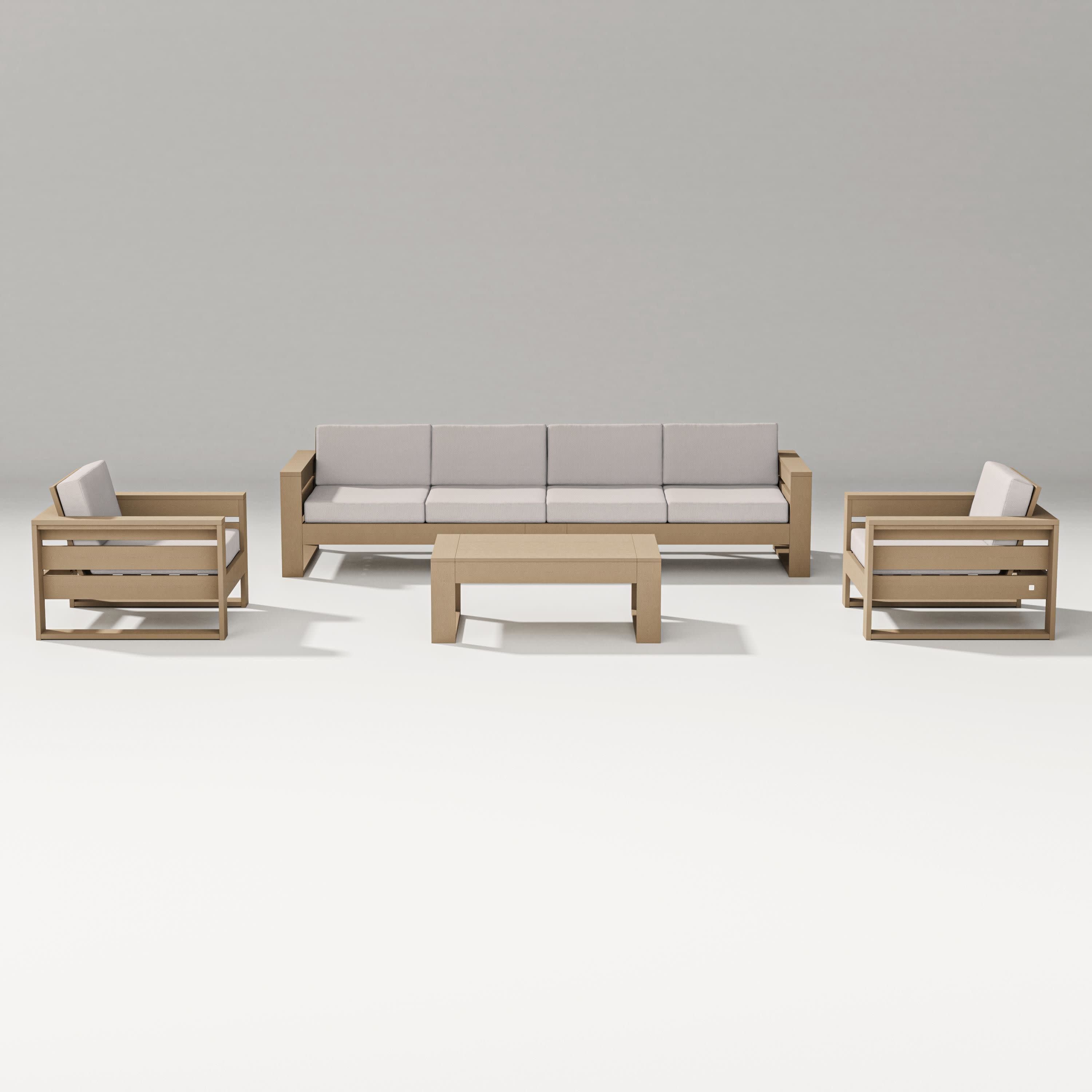 Latitude 5-Piece Lounge Sofa Set in Vintage Sahara / Dune Burlap