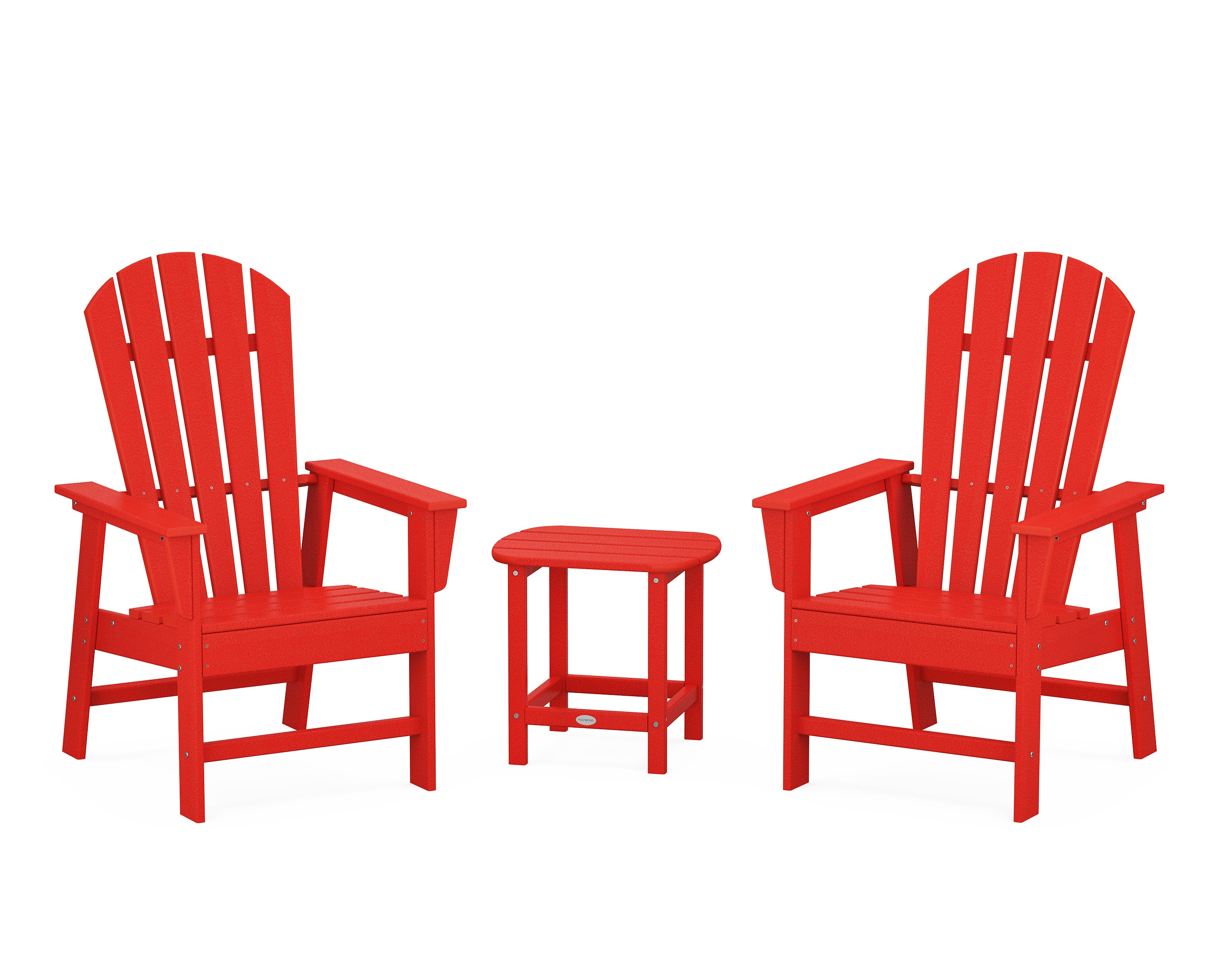 South Beach Casual Chair 3-Piece Set with 18" South Beach Side Table in Sunset Red