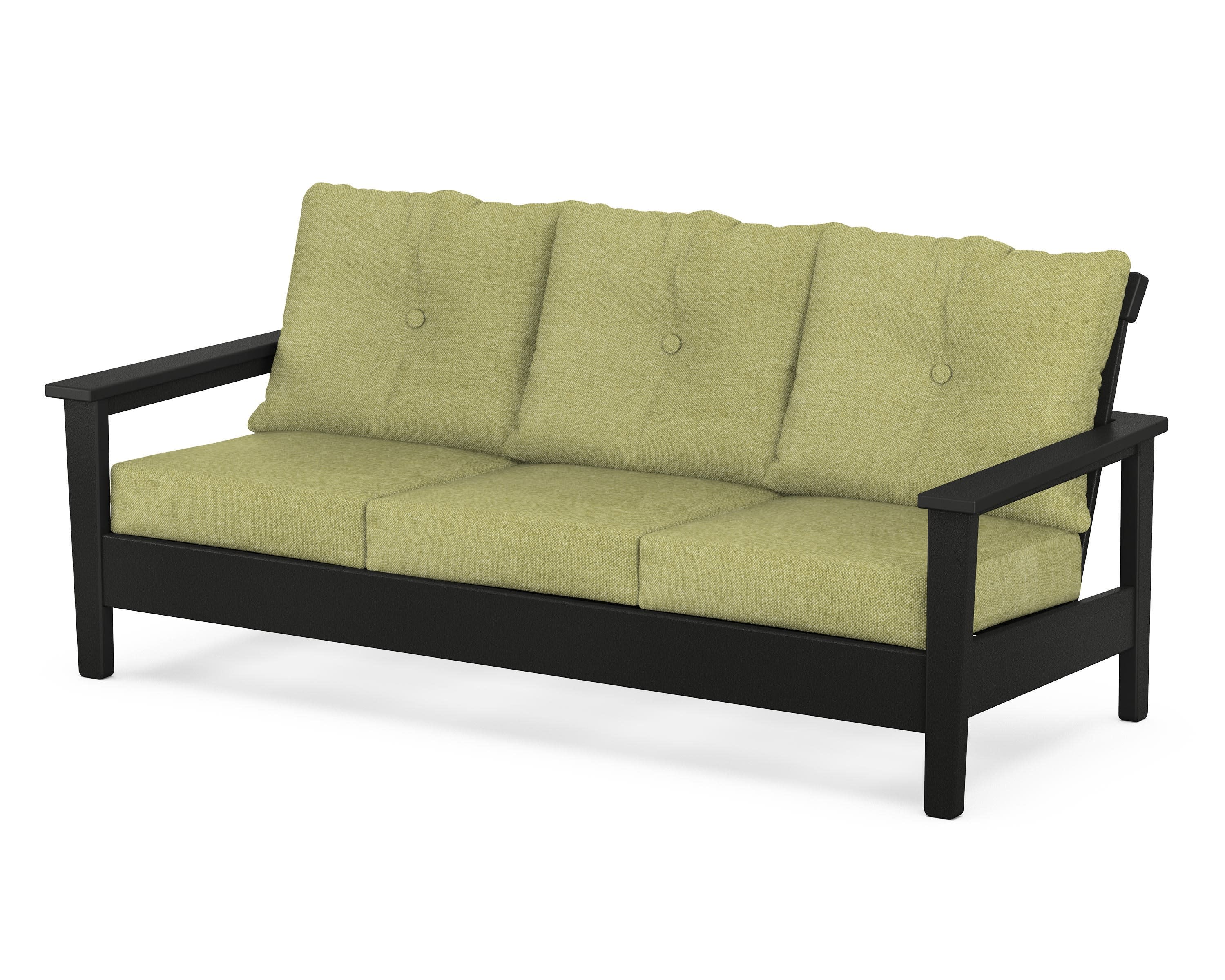 Prescott Deep Seating Sofa in Black / Chartreuse Boucle