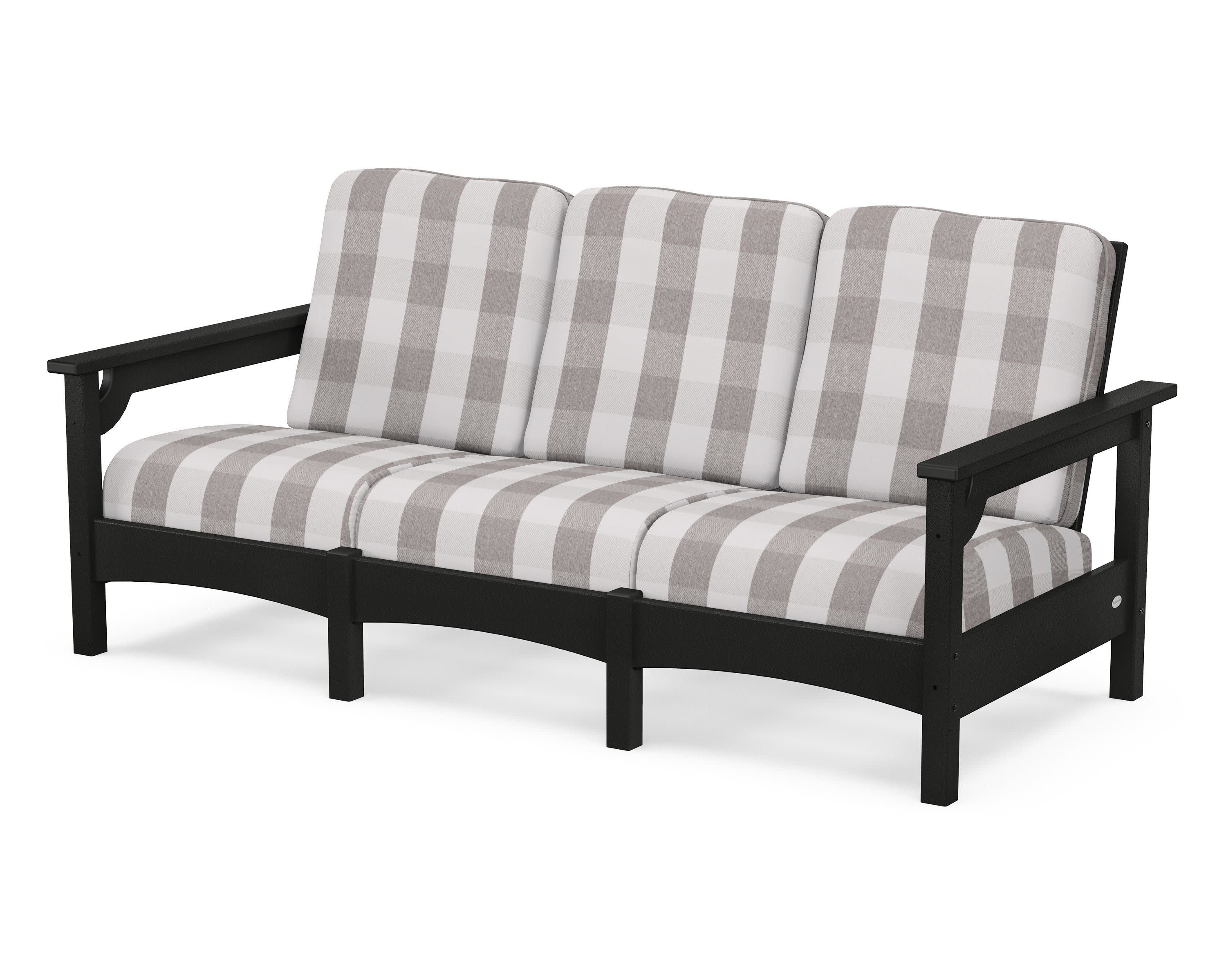 Club Sofa in Black / Buffalo Plaid Grey Mist
