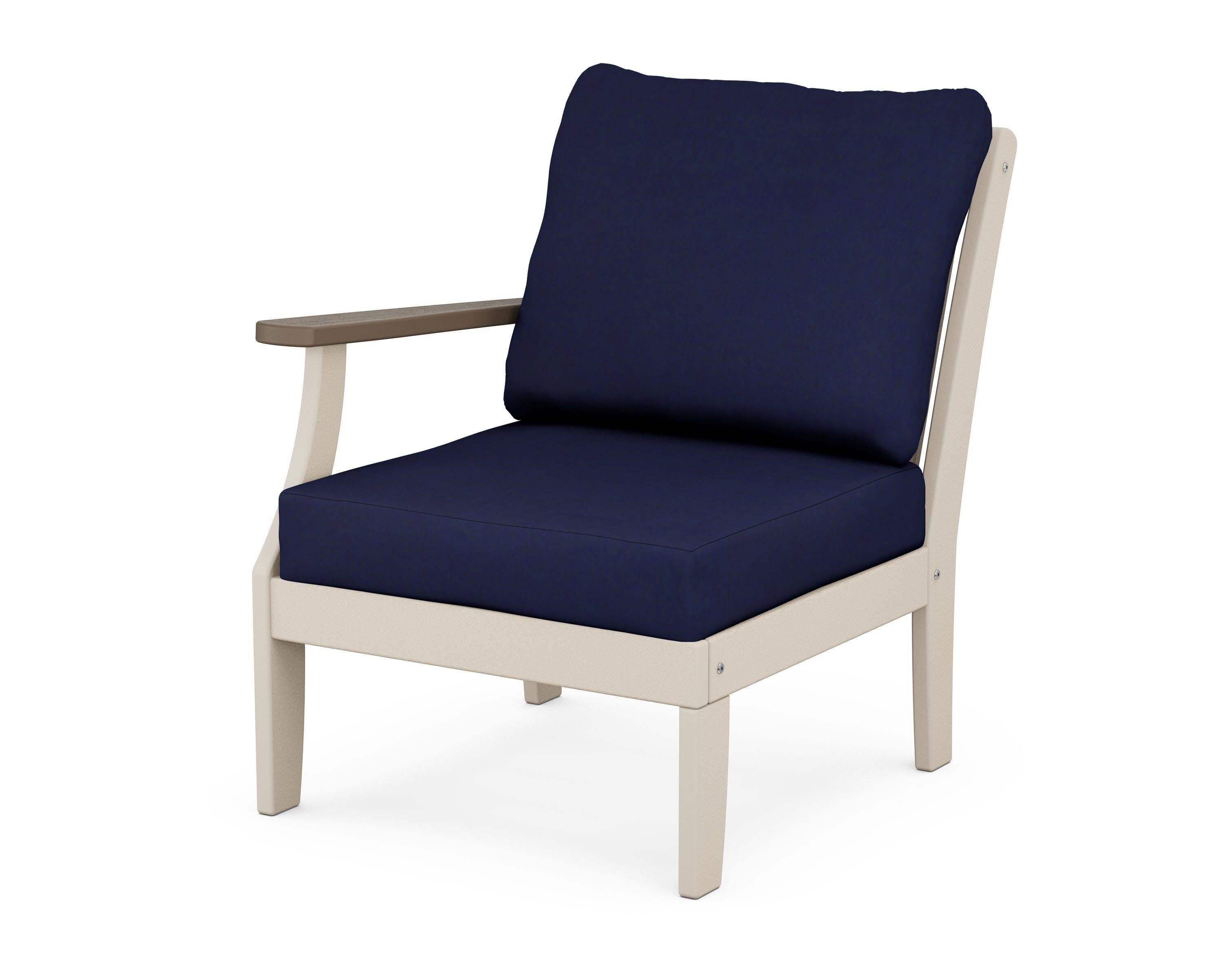 Braxton Modular Left Arm Chair in Sand / Kona / Navy
